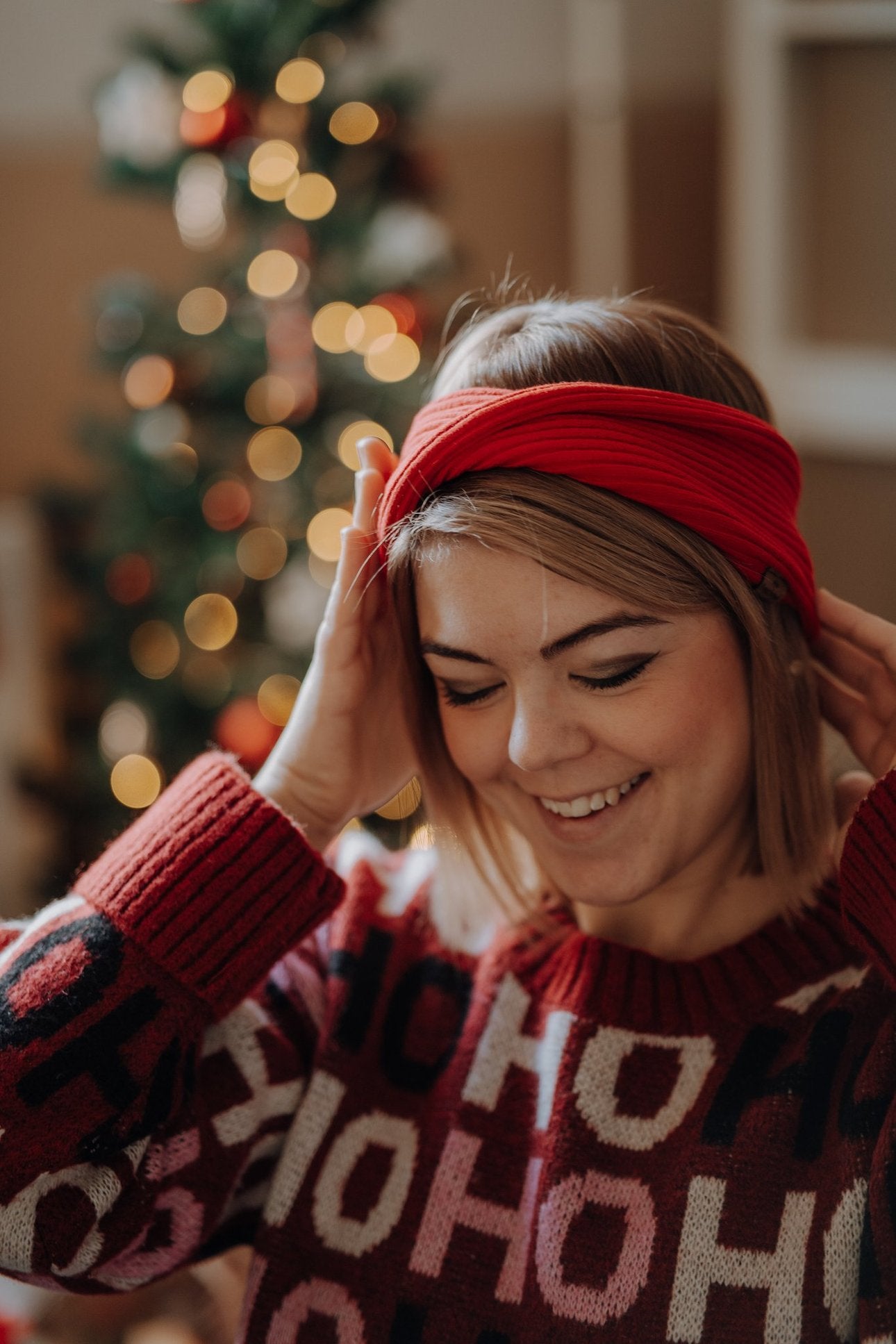 Stirnband gedreht rot