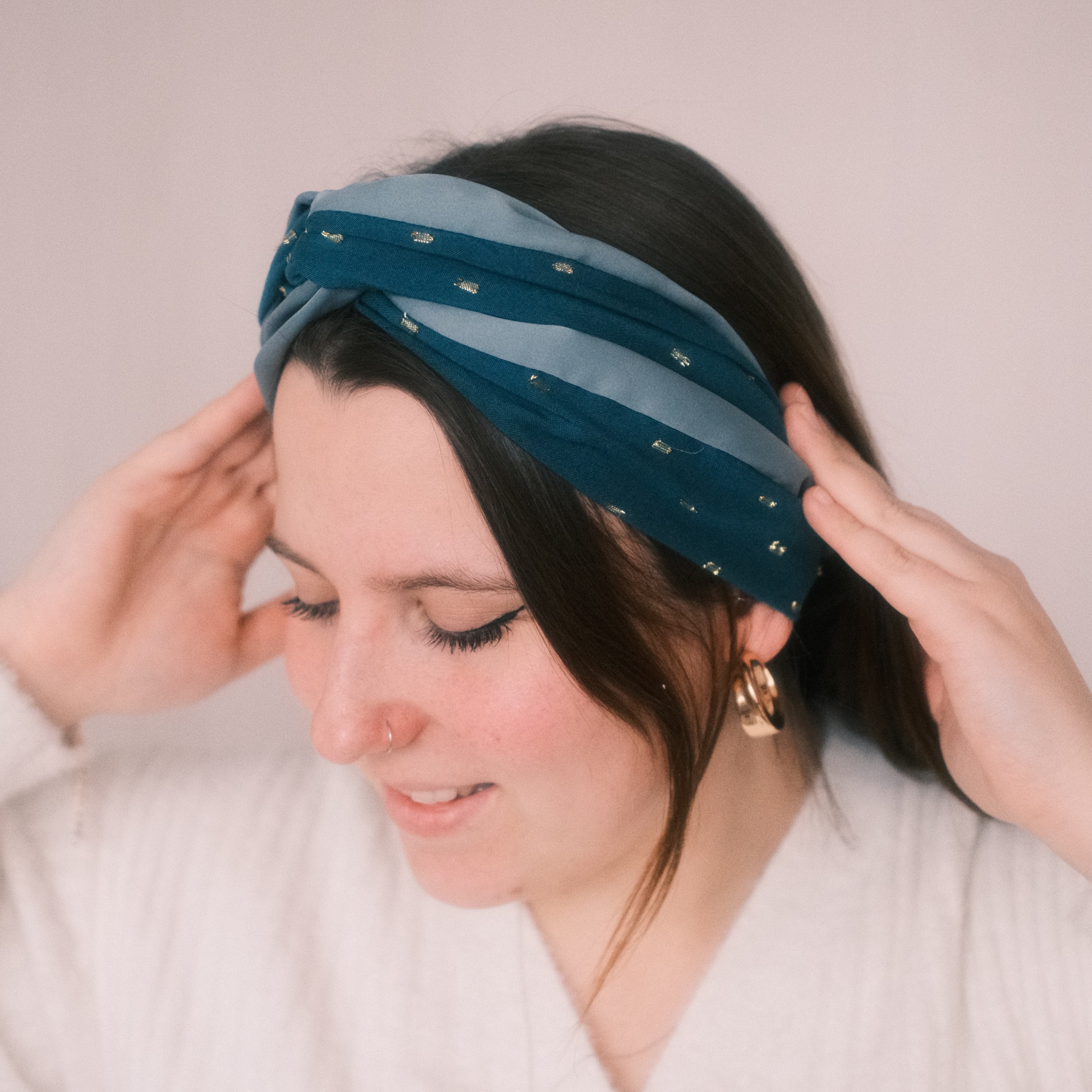 Drahthaarband 2 Seiten - Sparkle Petrol