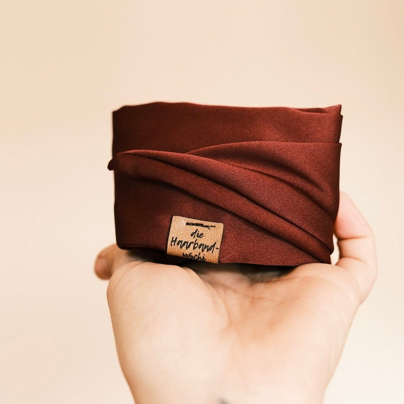Drahthaarband schmal - Satin Bordeaux