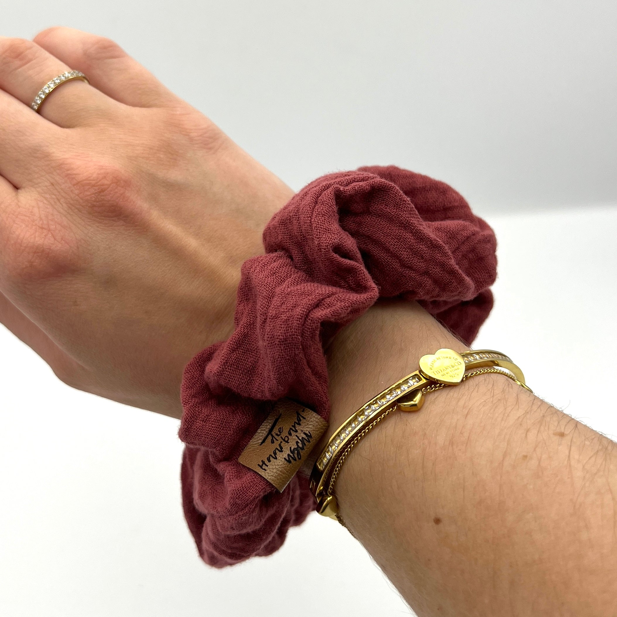 Scrunchie Musselin Rosé