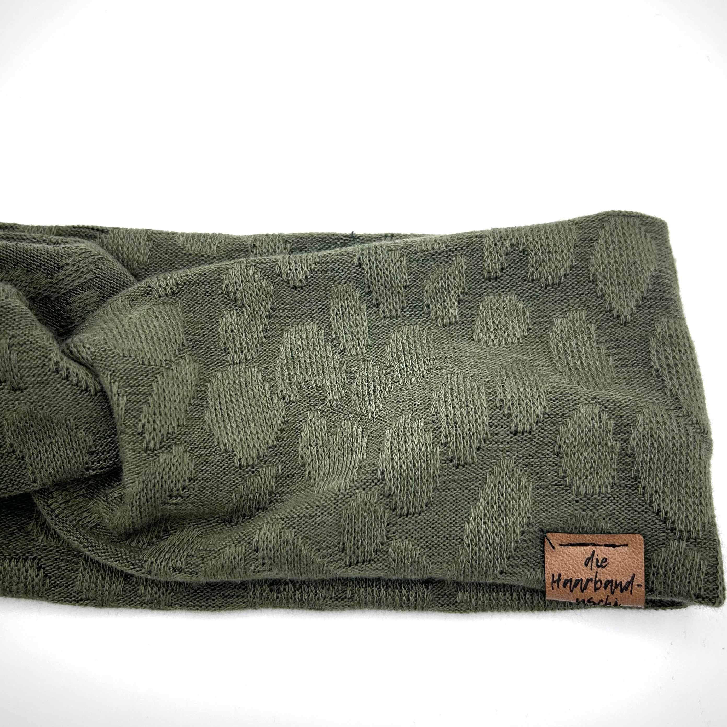 Basic Strick Haarband - Leo Grün