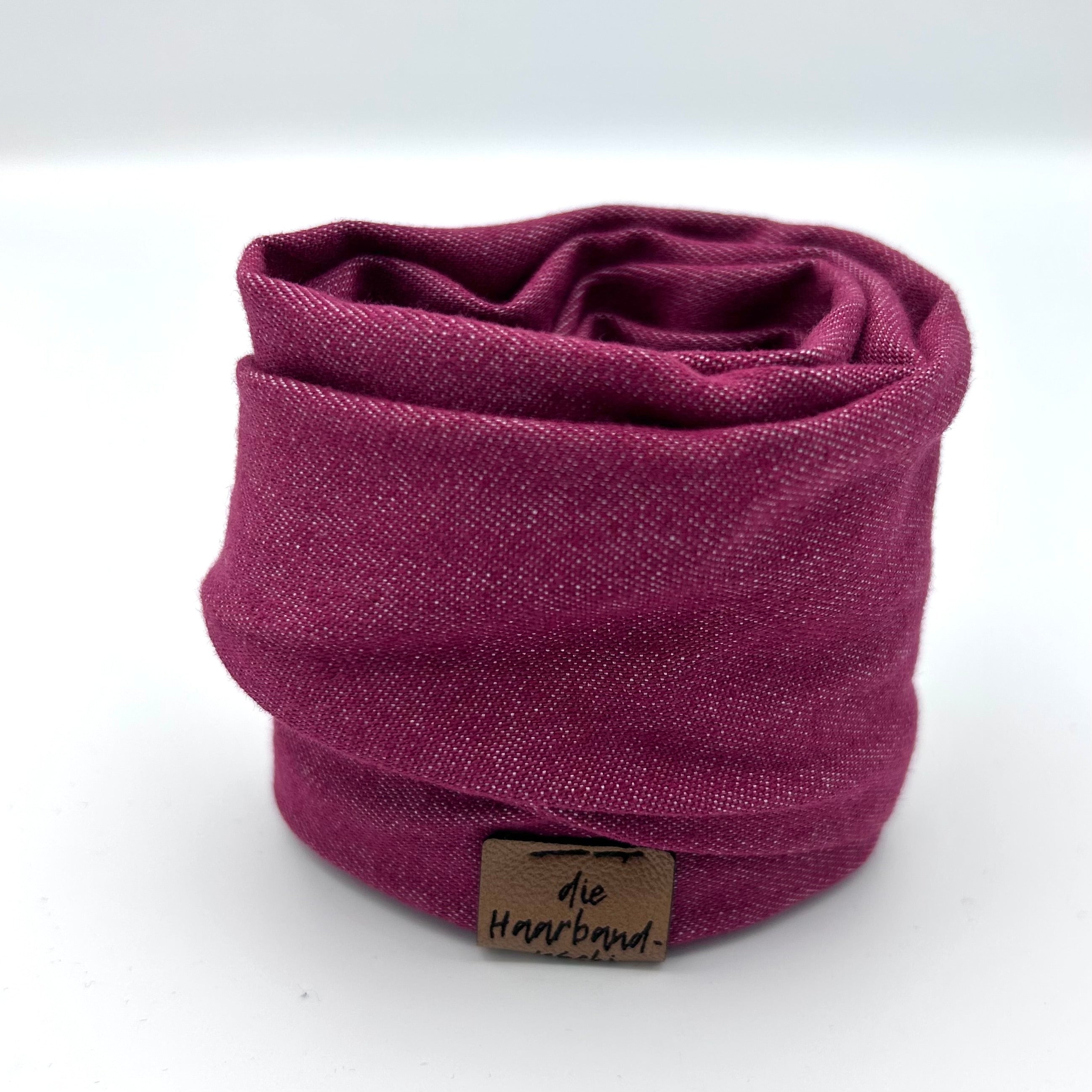 Drahthaarband - schmal Jeans Raspberry