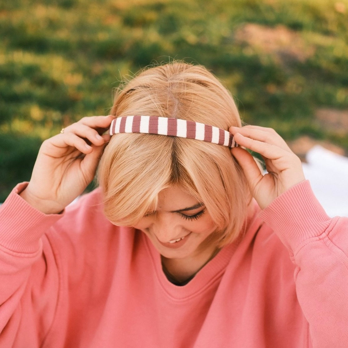 Anna - gestreift Altrosa