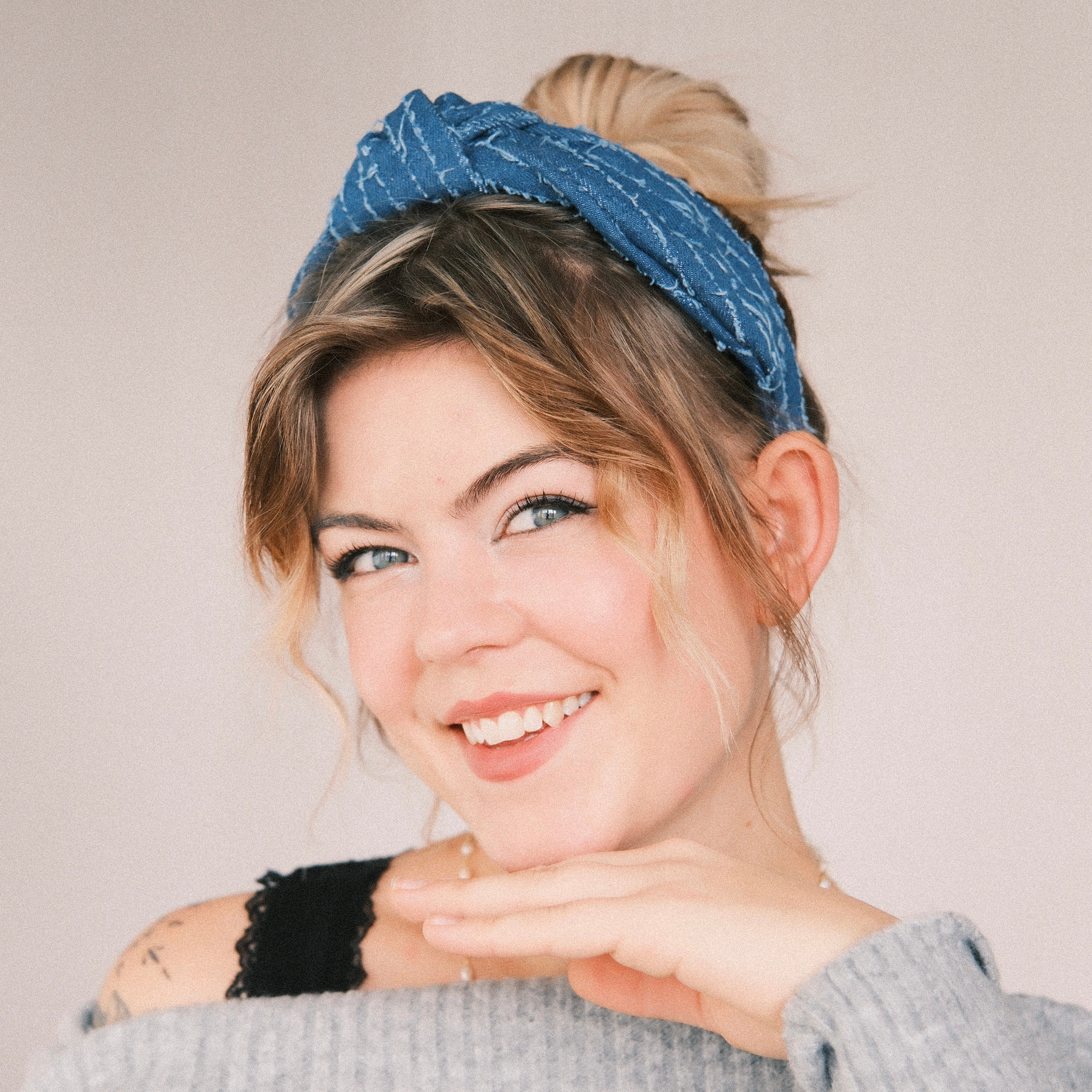 Leyla - Jeans Streifen Dunkel