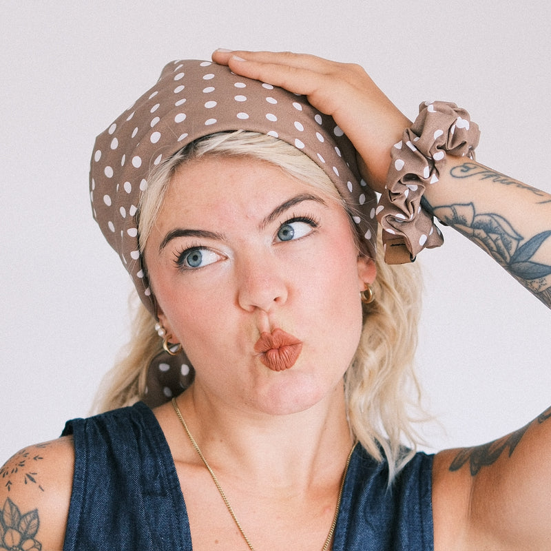 Scrunchie - Dots Braun
