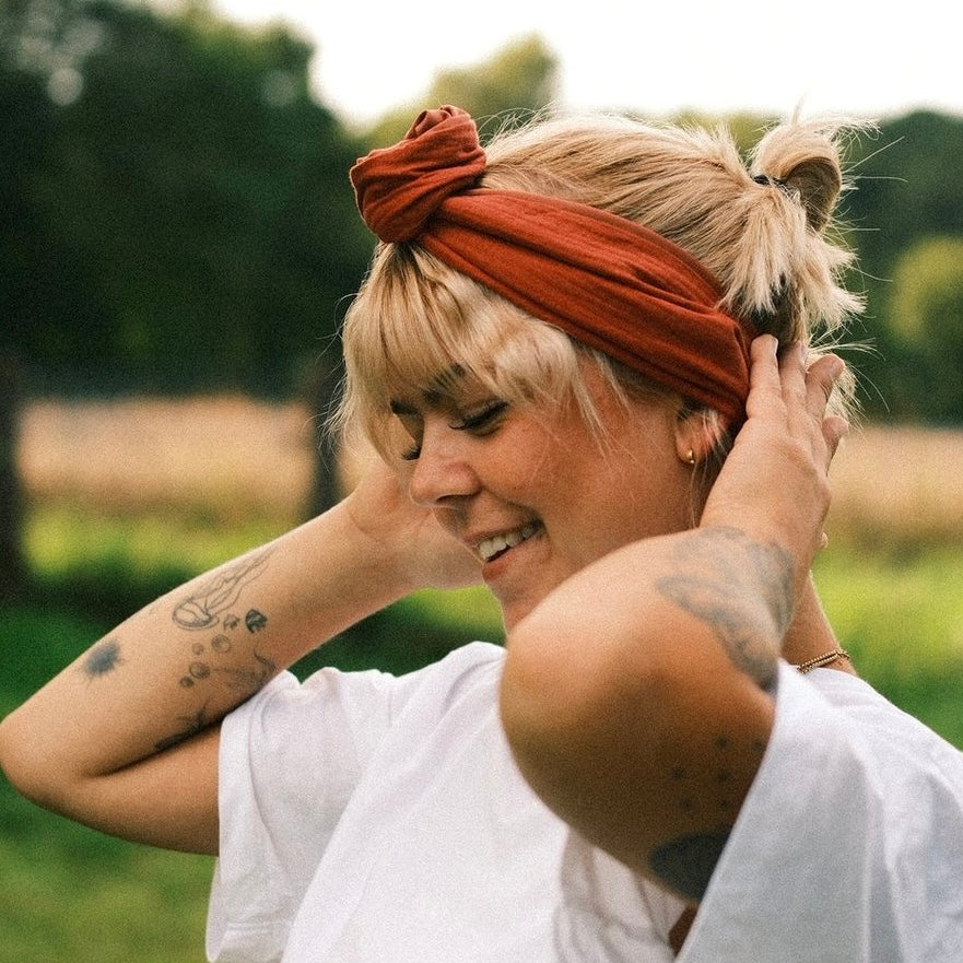 Drahthaarband 2 Seiten Glitzer/Satin Rost