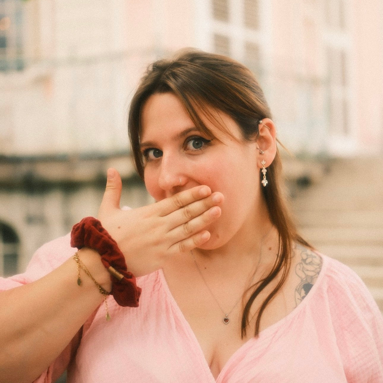 Scrunchie Musselin Bordeaux