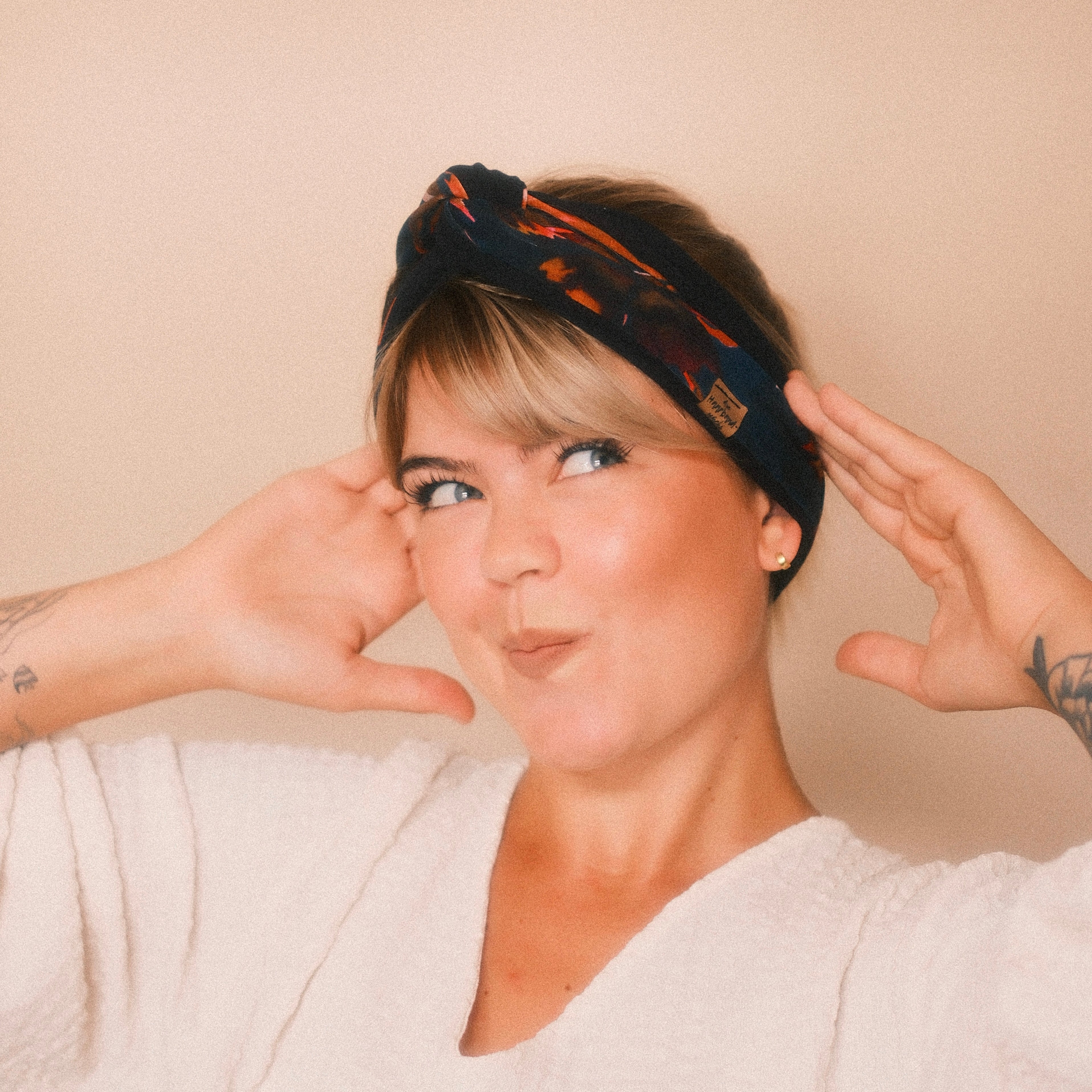 Drahthaarband schmal - Herbstzauber Dunkelblau