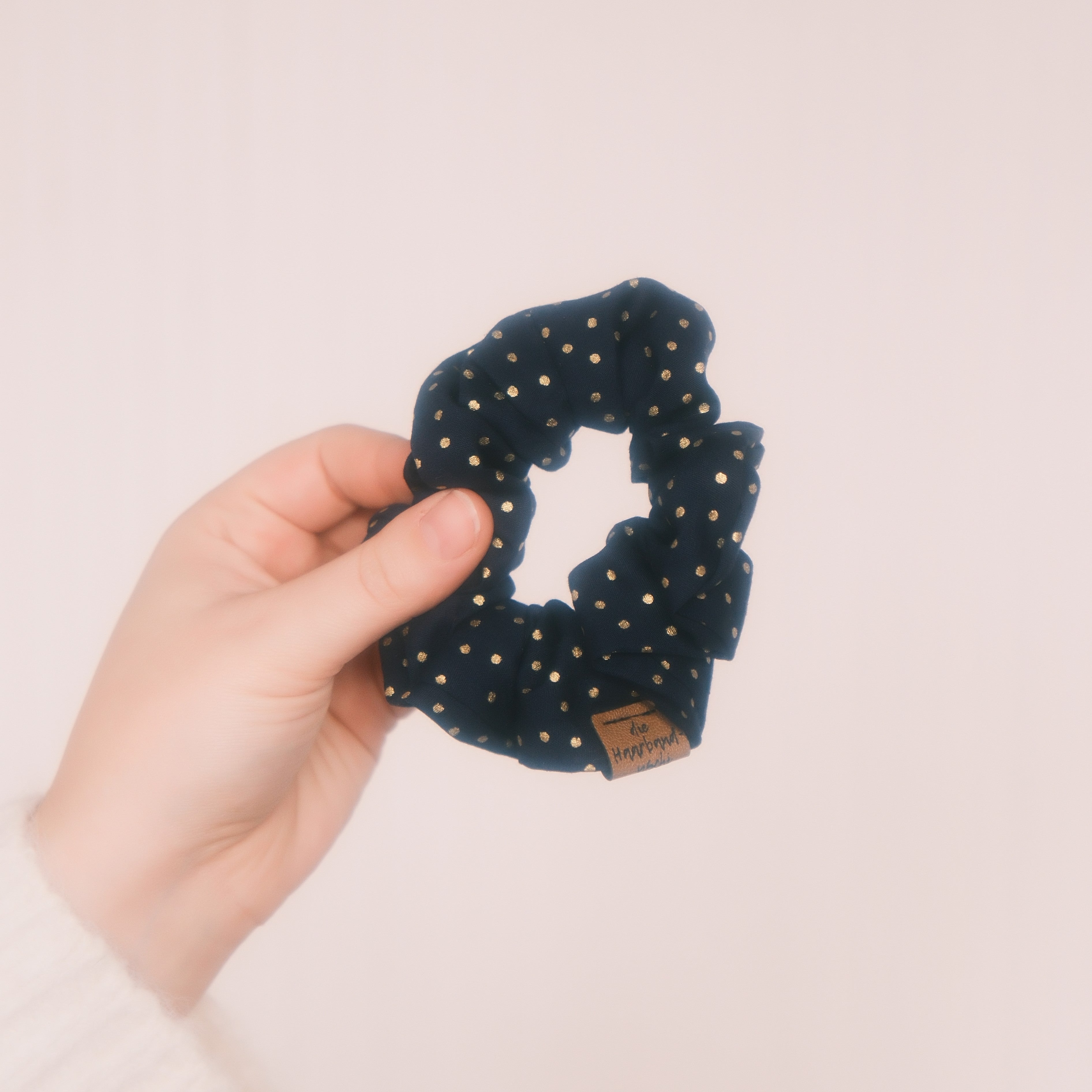 Scrunchie - Dots Dunkelblau