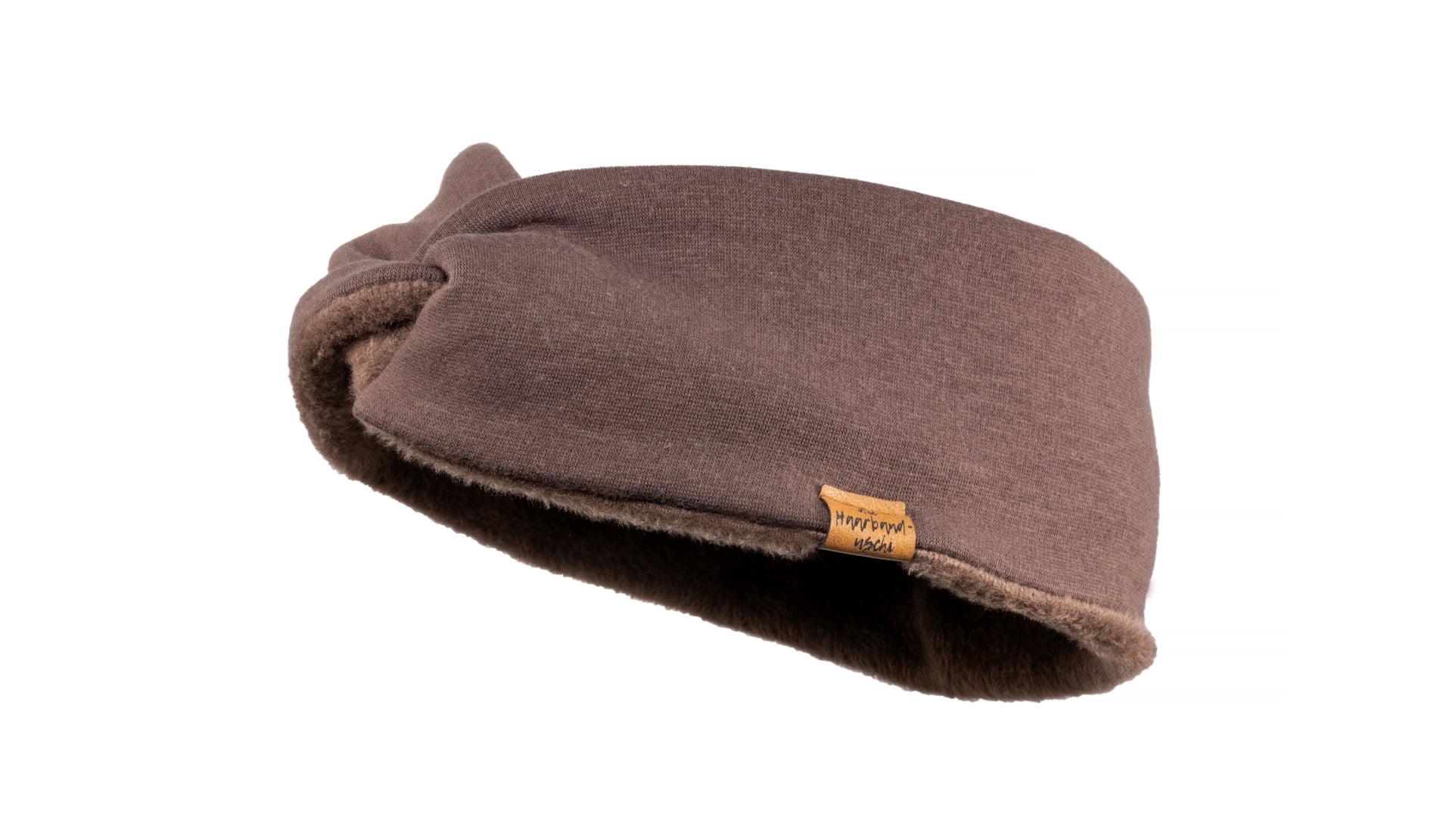 Stirnband Basic gefüttert Braun