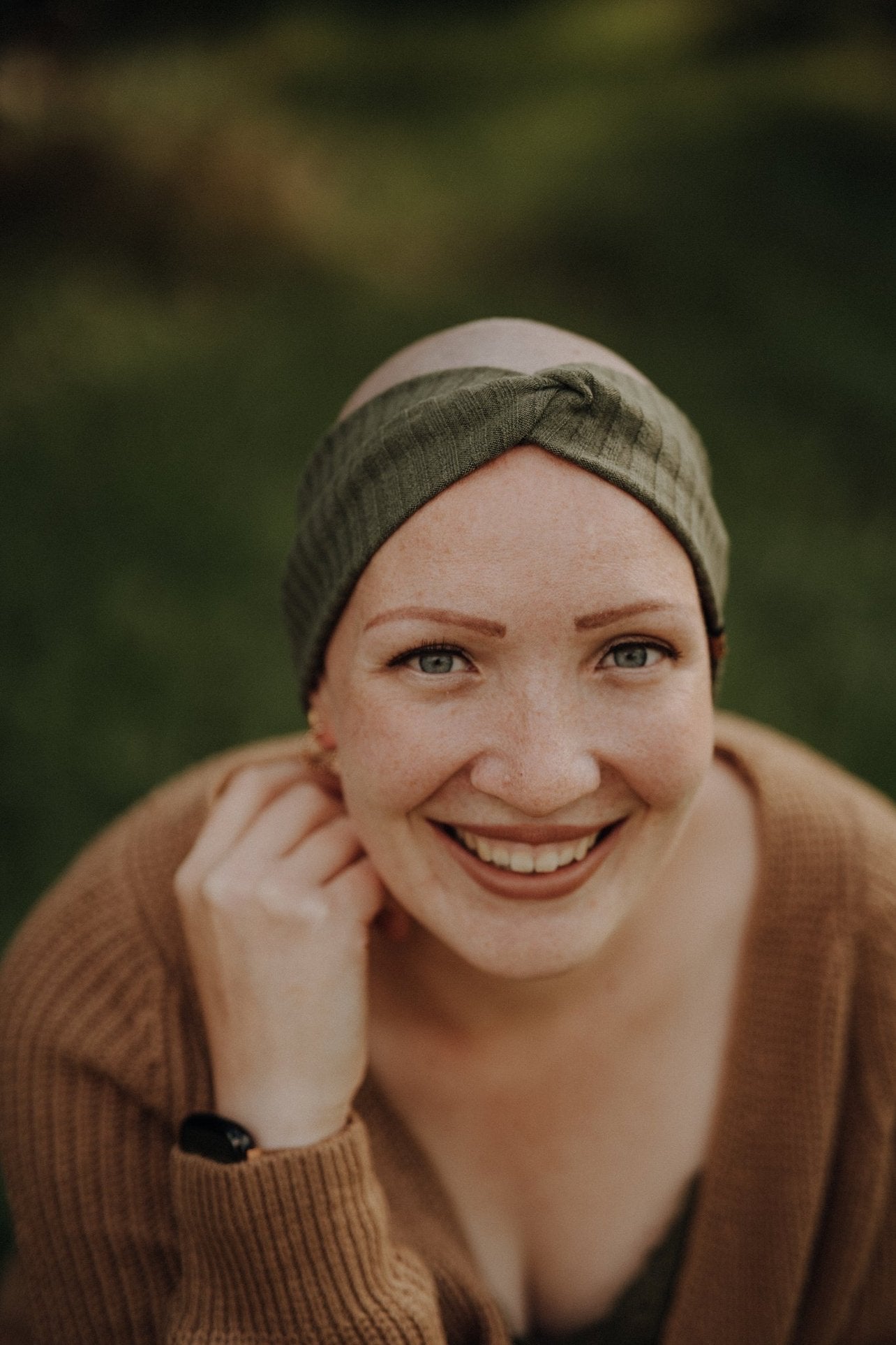 Haarband Basic Strick Khaki