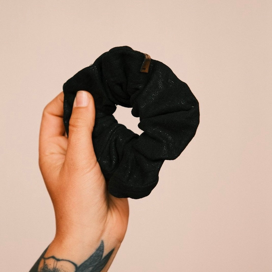 Scrunchie Glitzer schwarz
