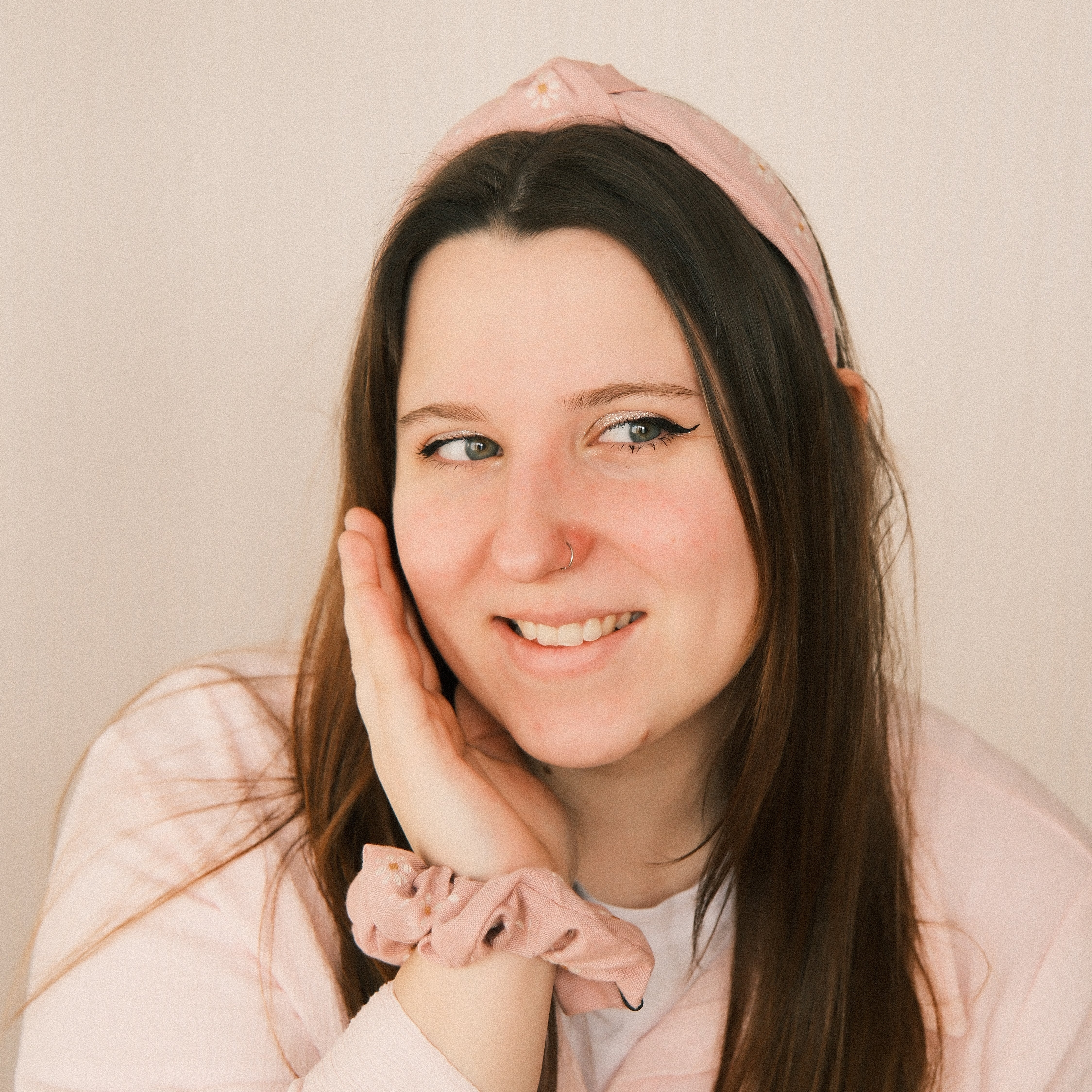 Scrunchie - Blümchen Rosa