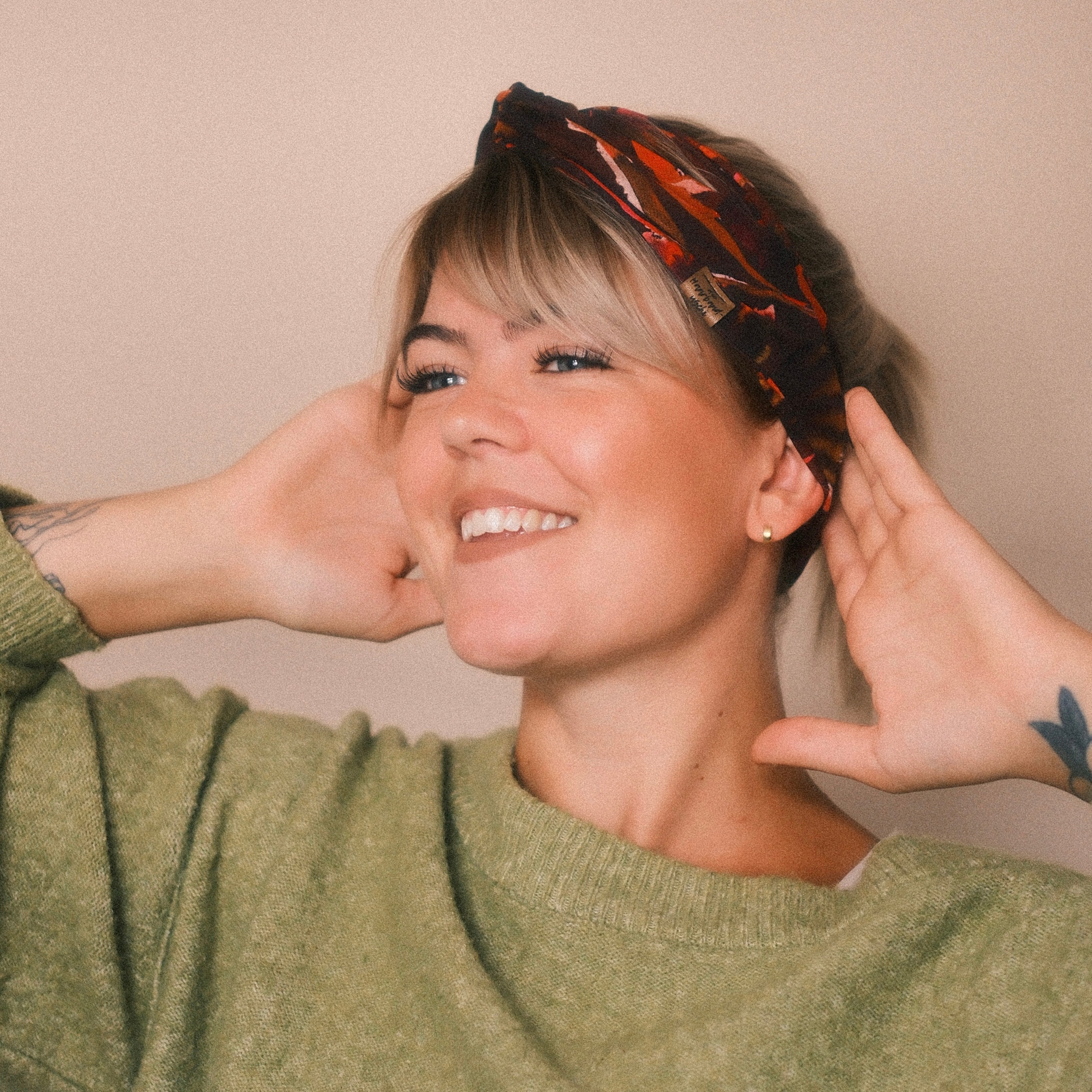 Drahthaarband schmal - Herbstzauber Orange