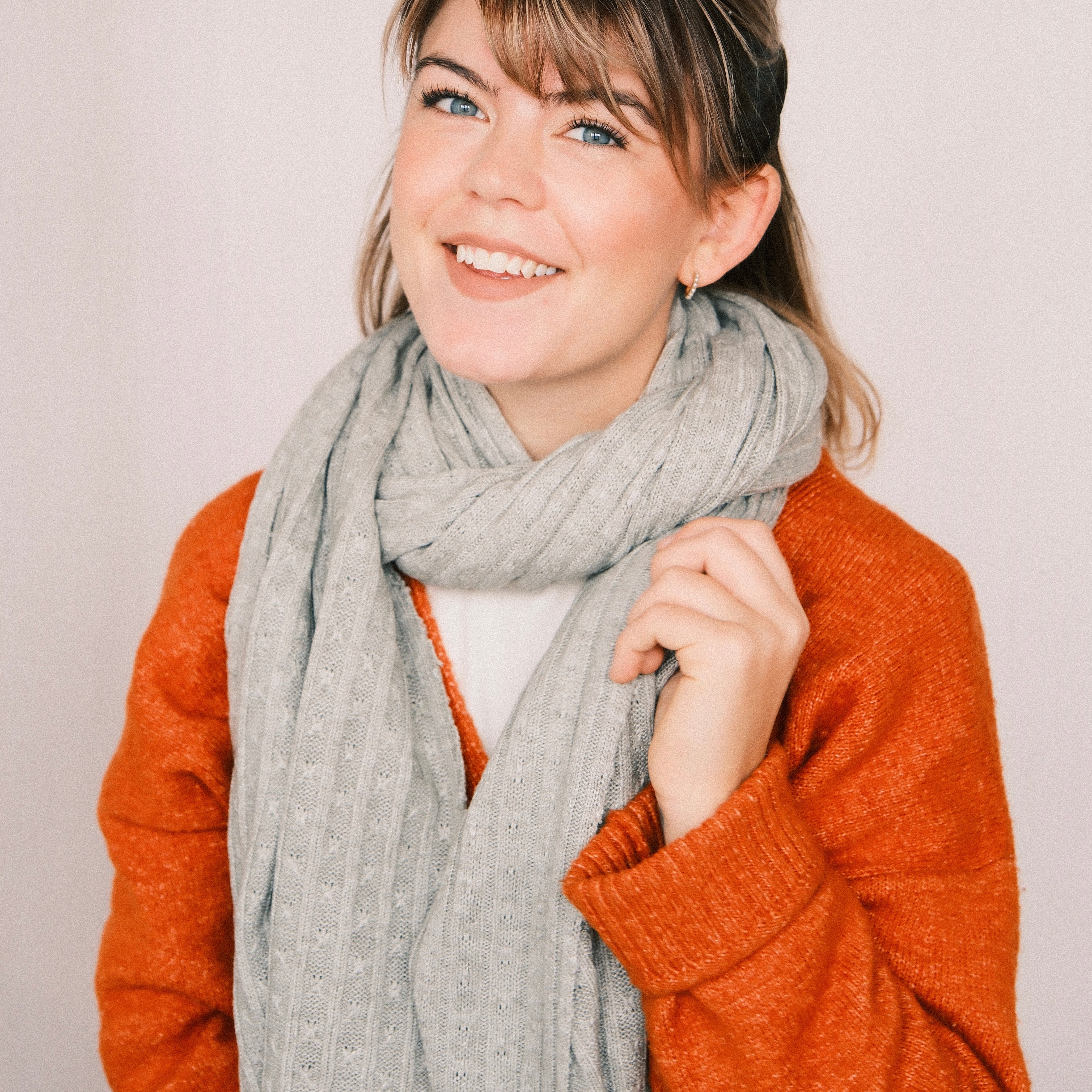 Schal - Strick Creme