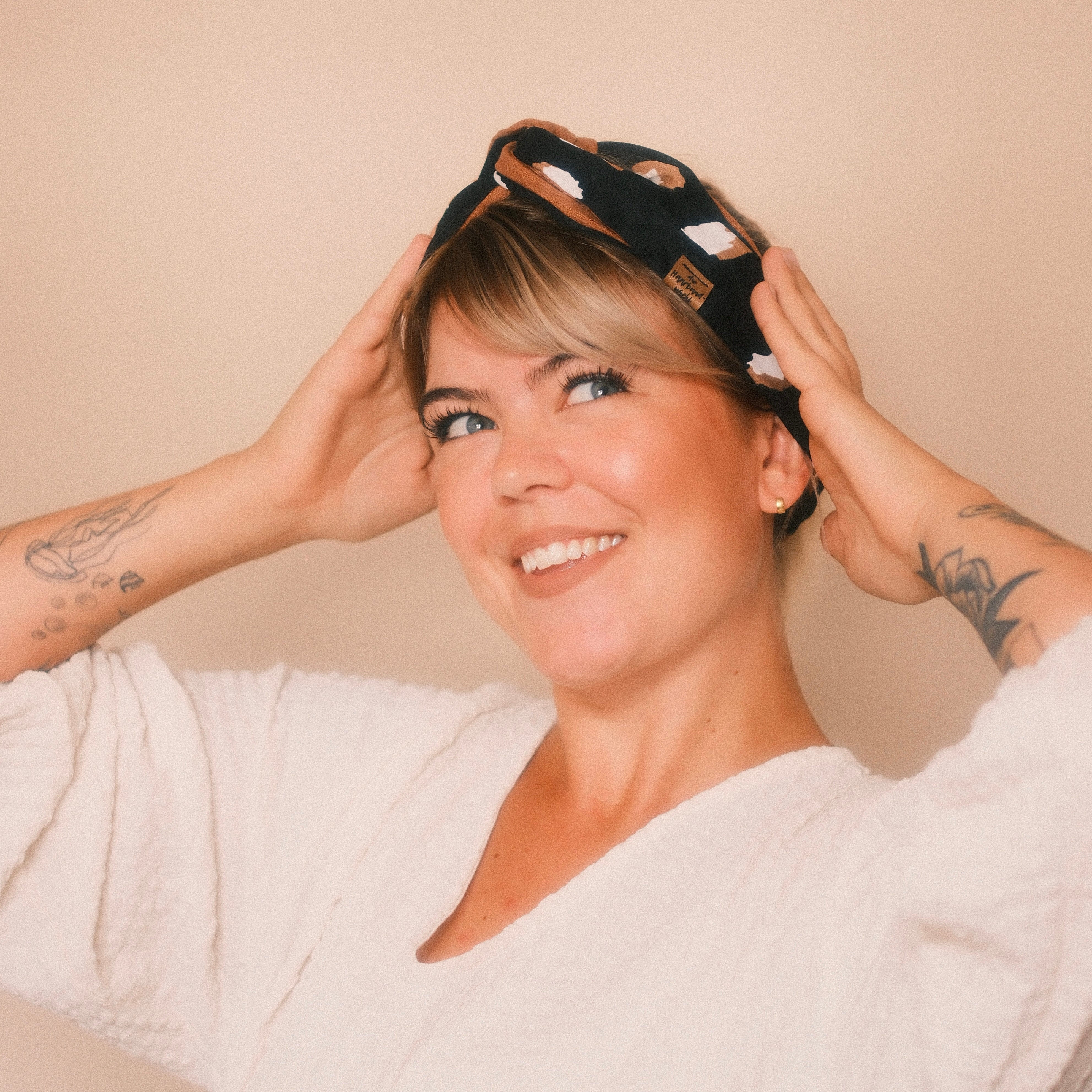 Drahthaarband 2 Seiten - Tupfen braun