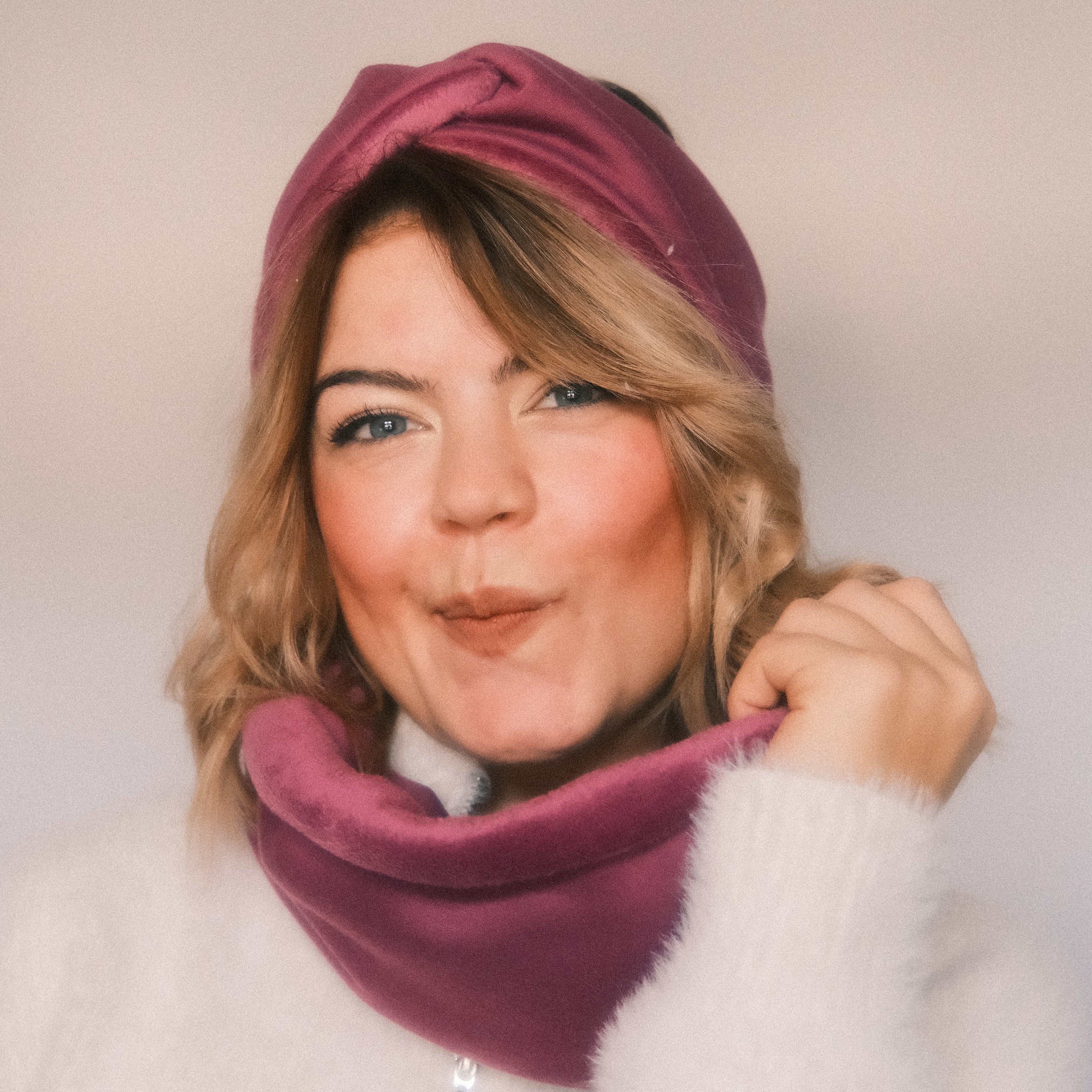 Loop - Samt gefüttert Lila/Pink