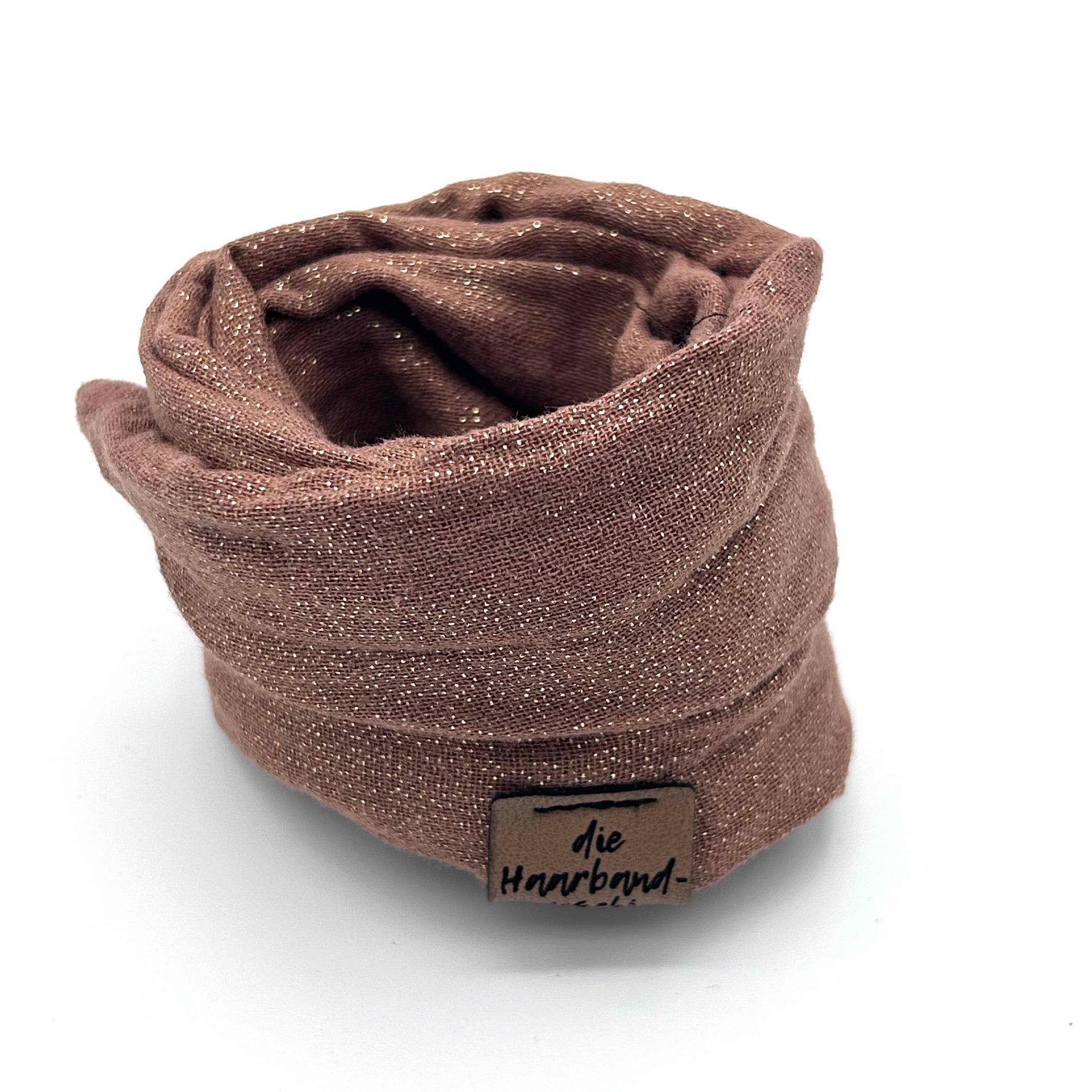Drahthaarband schmal - Glitzer Braun