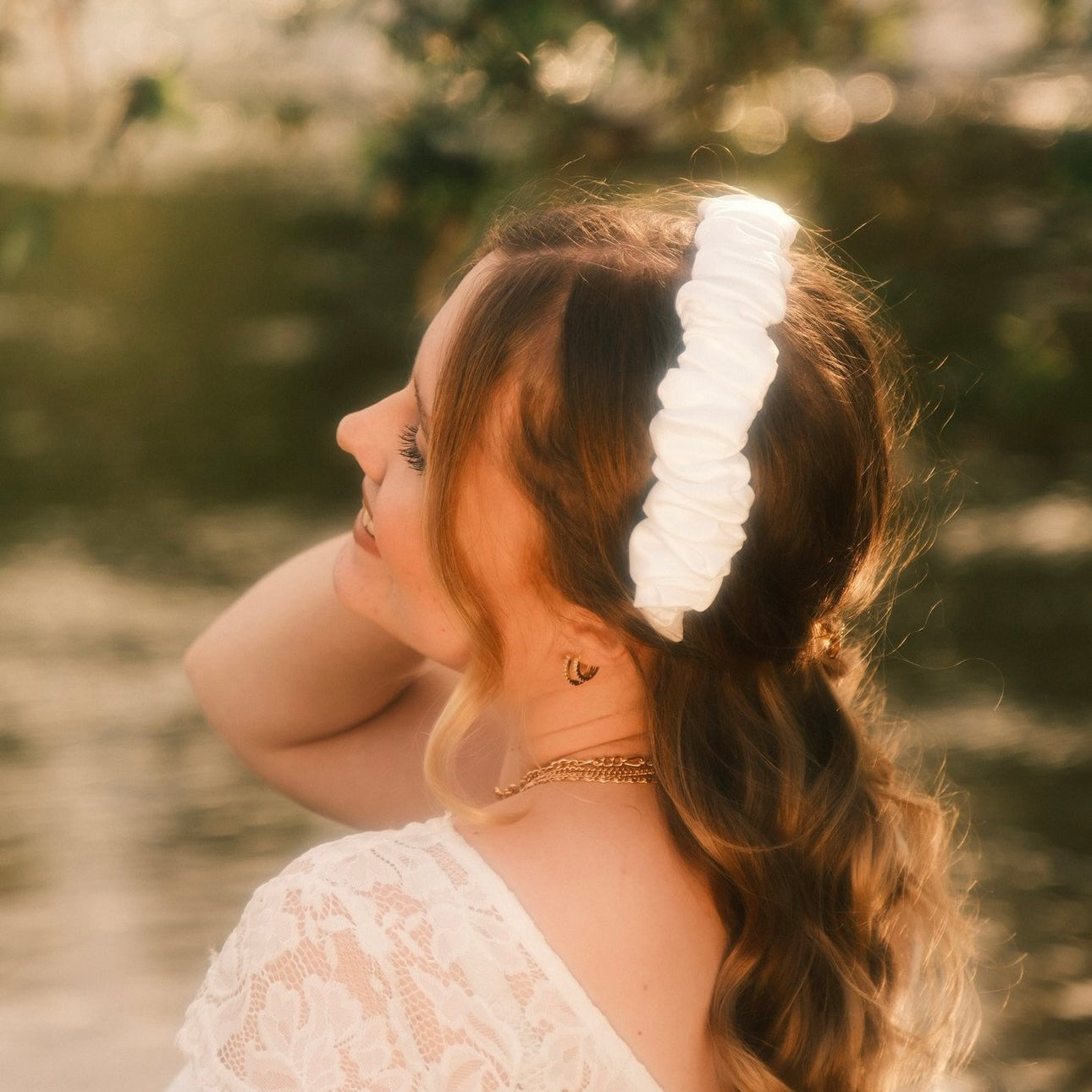 Ronja - Wedding weiß - Haarreif gerafft