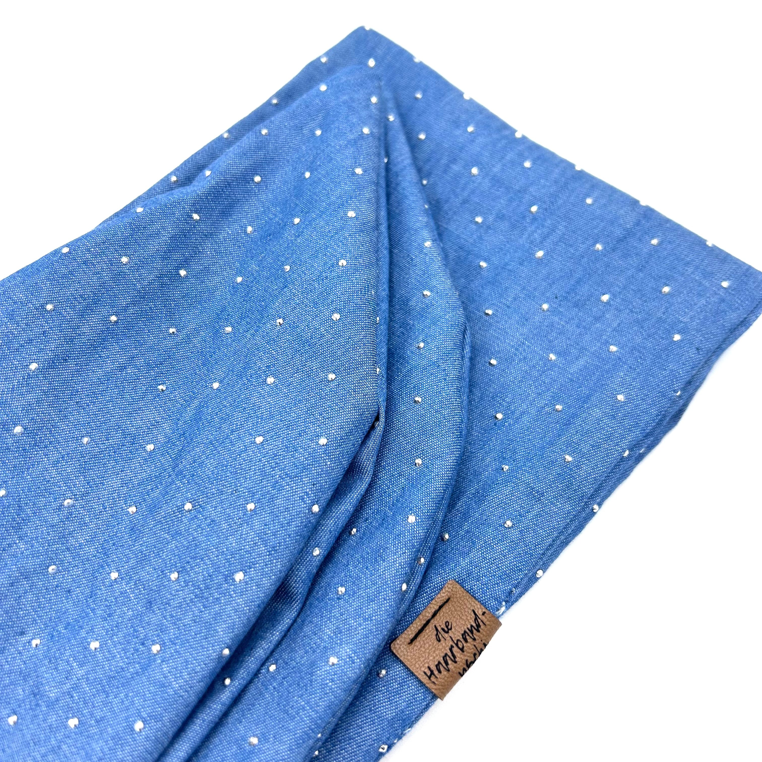Mikro Schal - Jeans Glitzer Dunkel