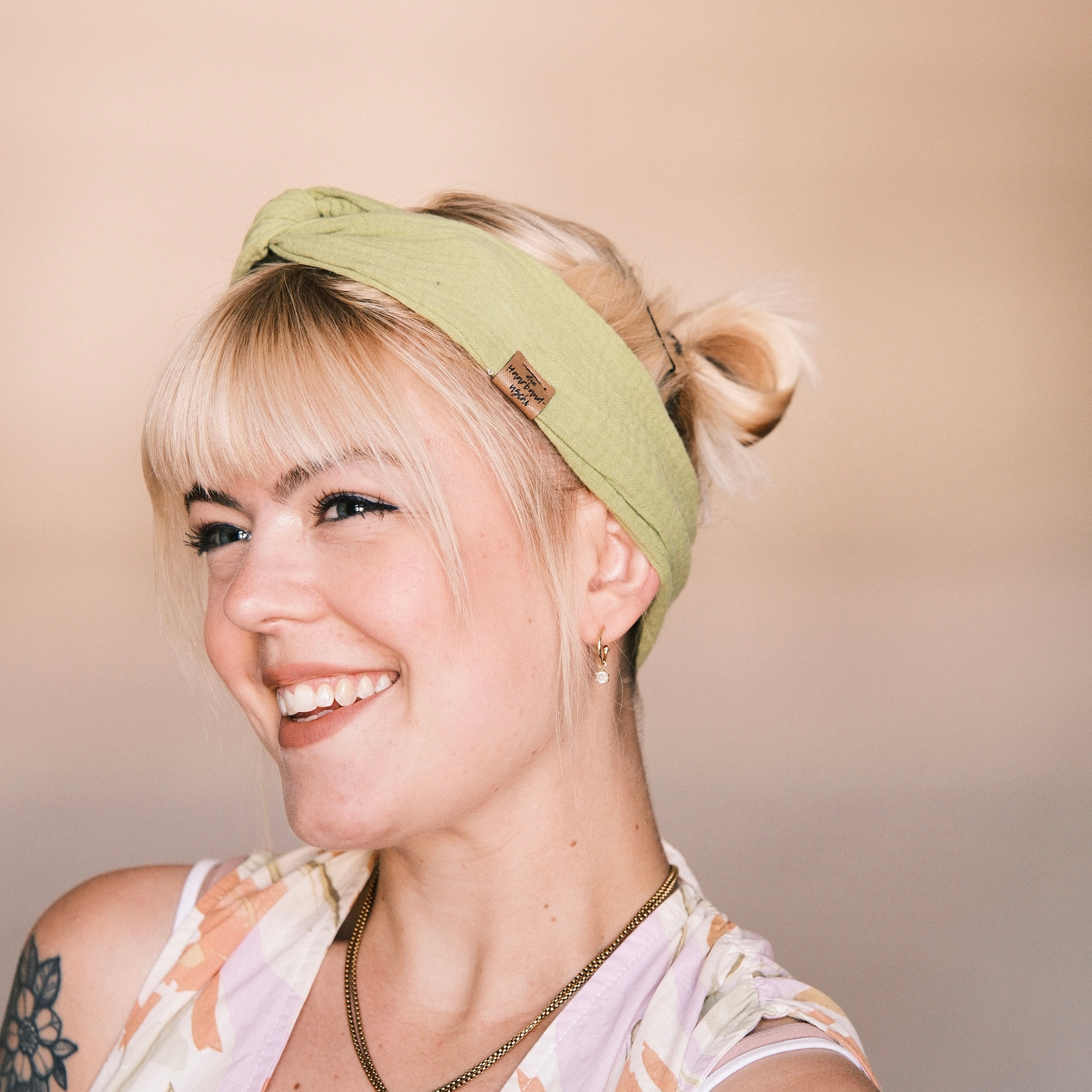 Drahthaarband Musselin hellgrün