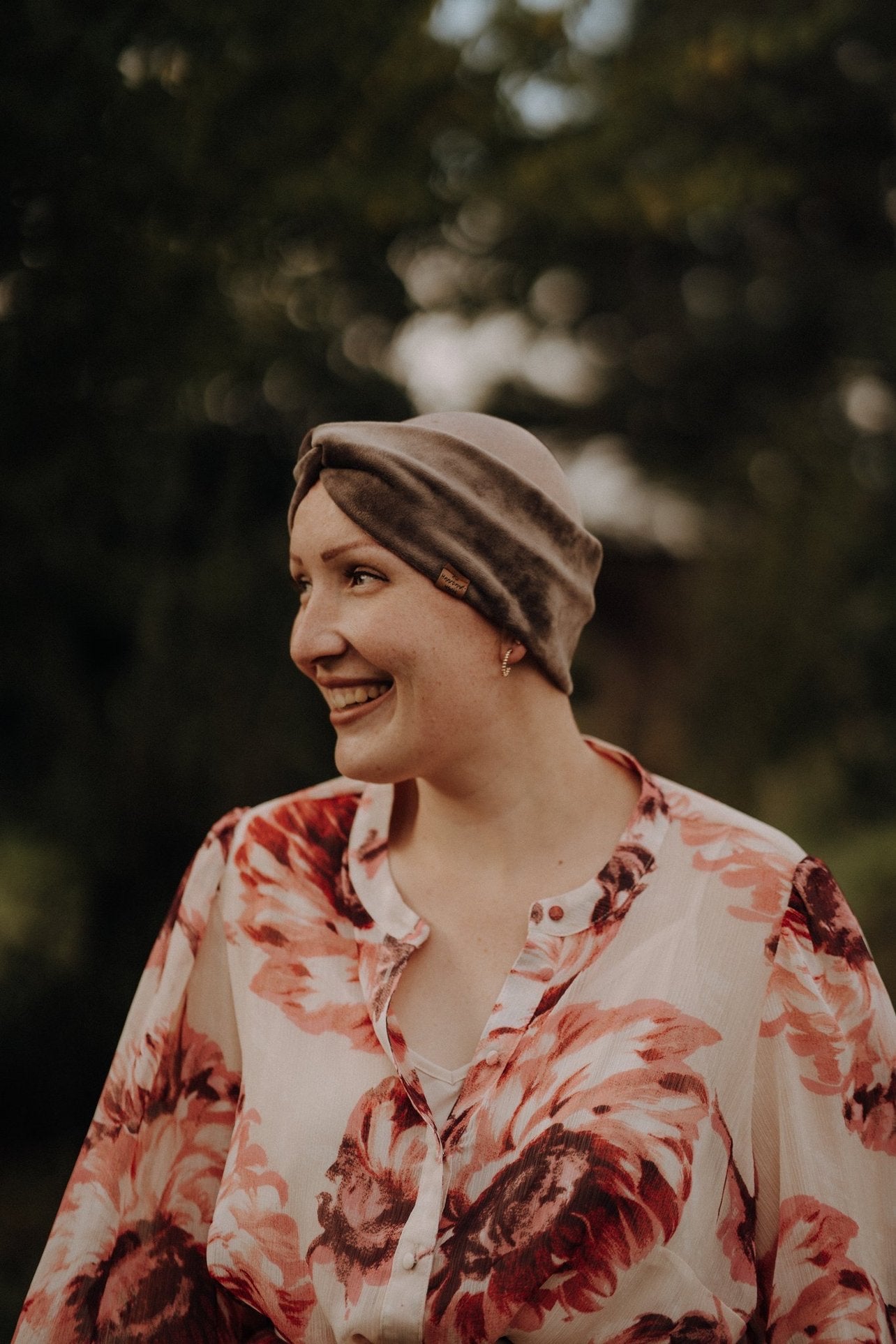 Haarband Basic Samt Graubraun