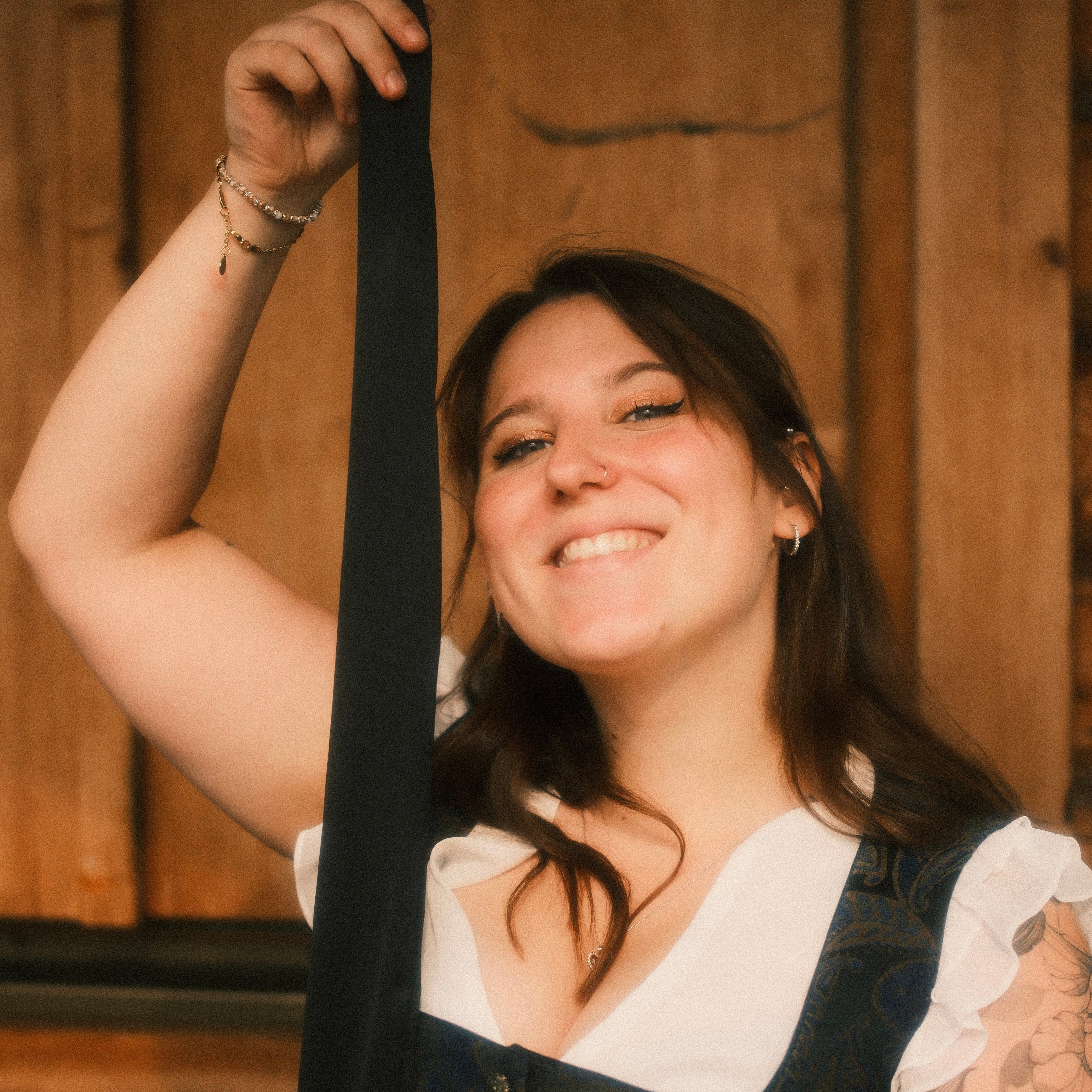 Drahthaarband Satin Schwarz