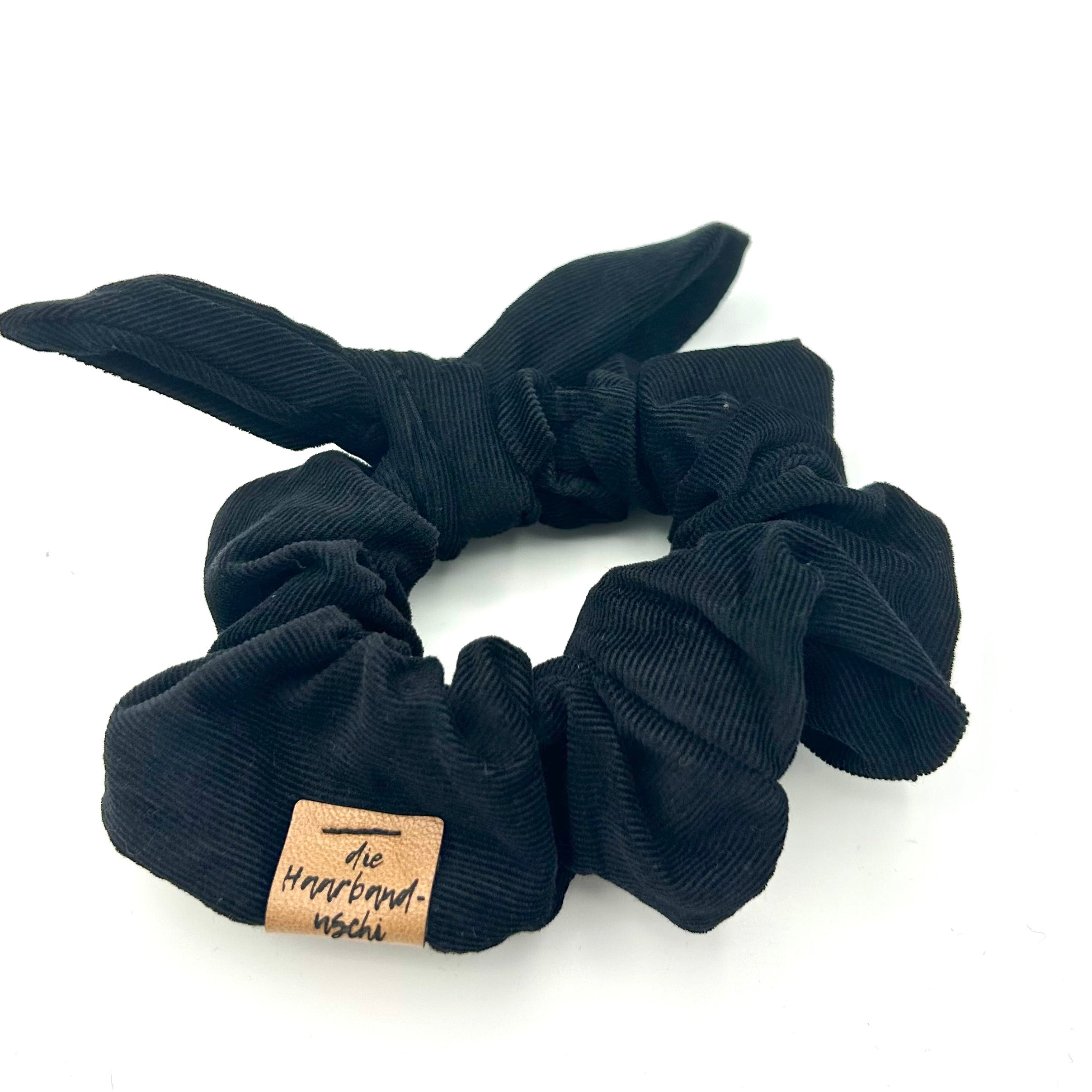 Scrunchie - Feincord Schwarz