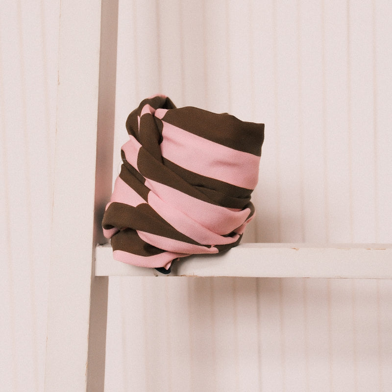Drahthaarband breit - Candy Lines Olive
