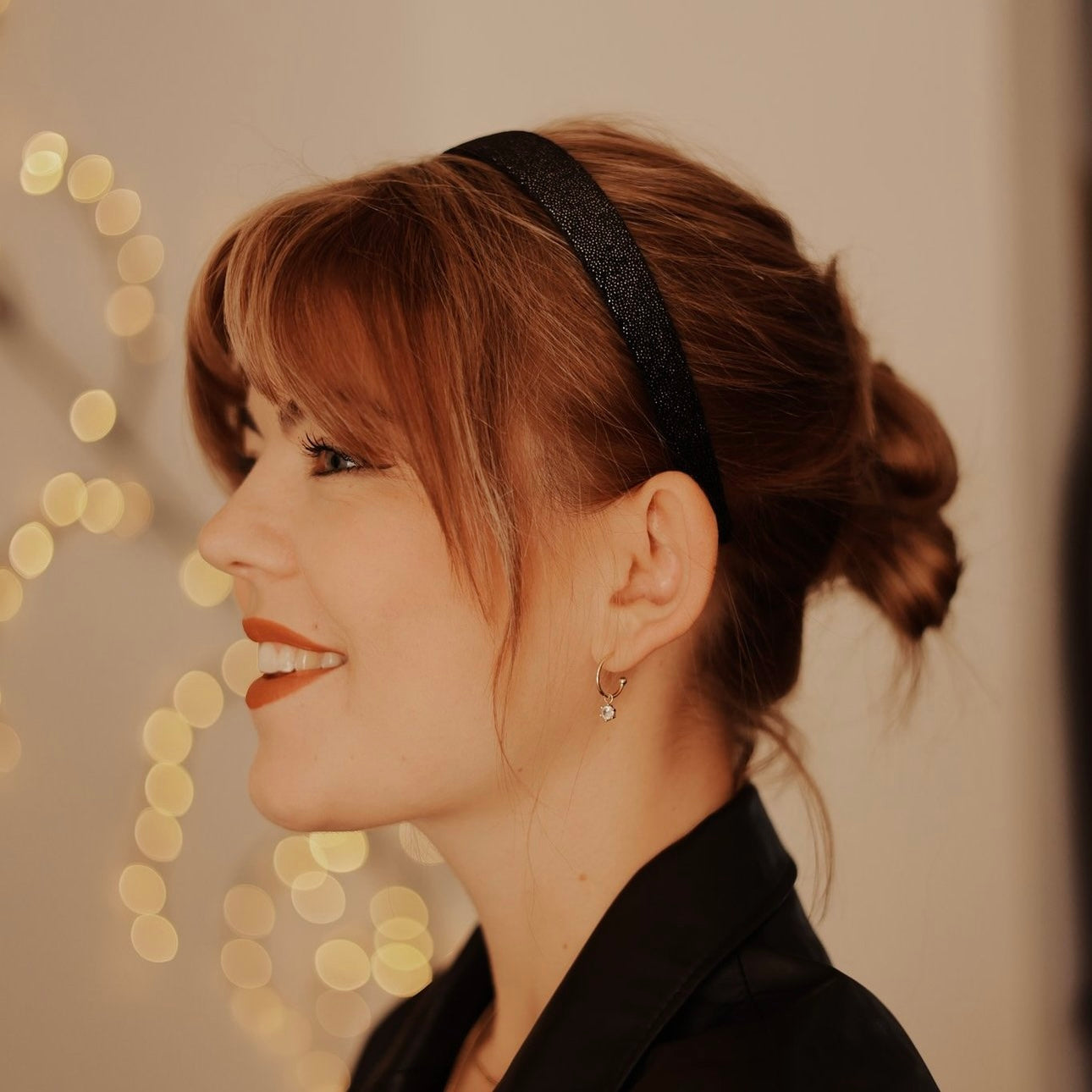 Anna - Glitzer Schwarz Haarreif