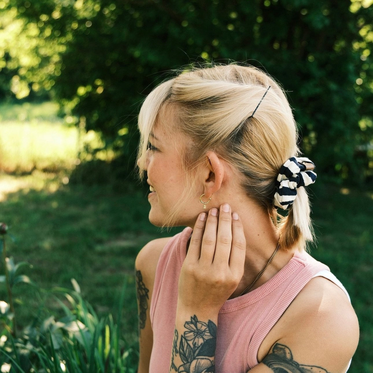 Scrunchie gestreift Blau