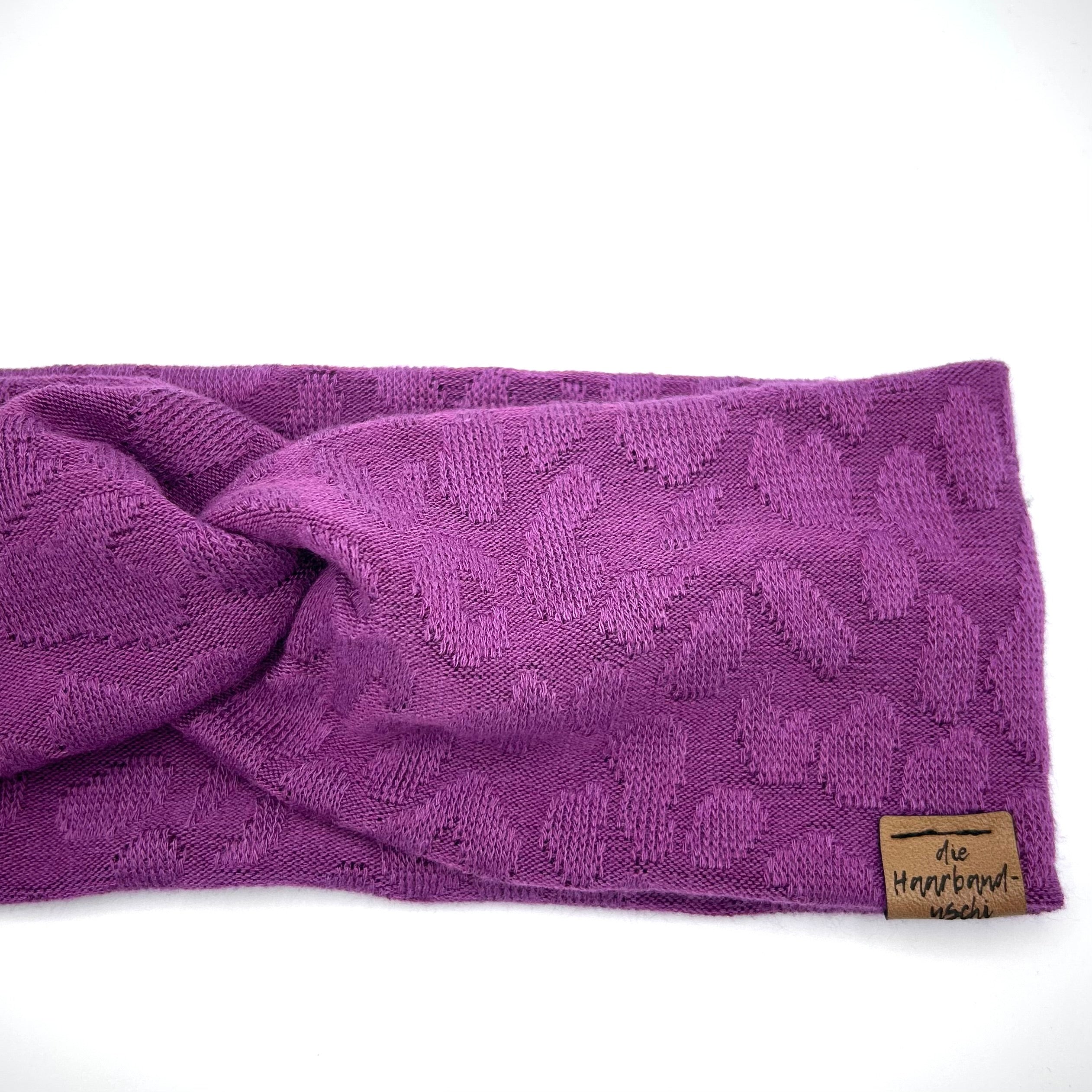 Basic Strick Haarband - Leo Pink/Lila