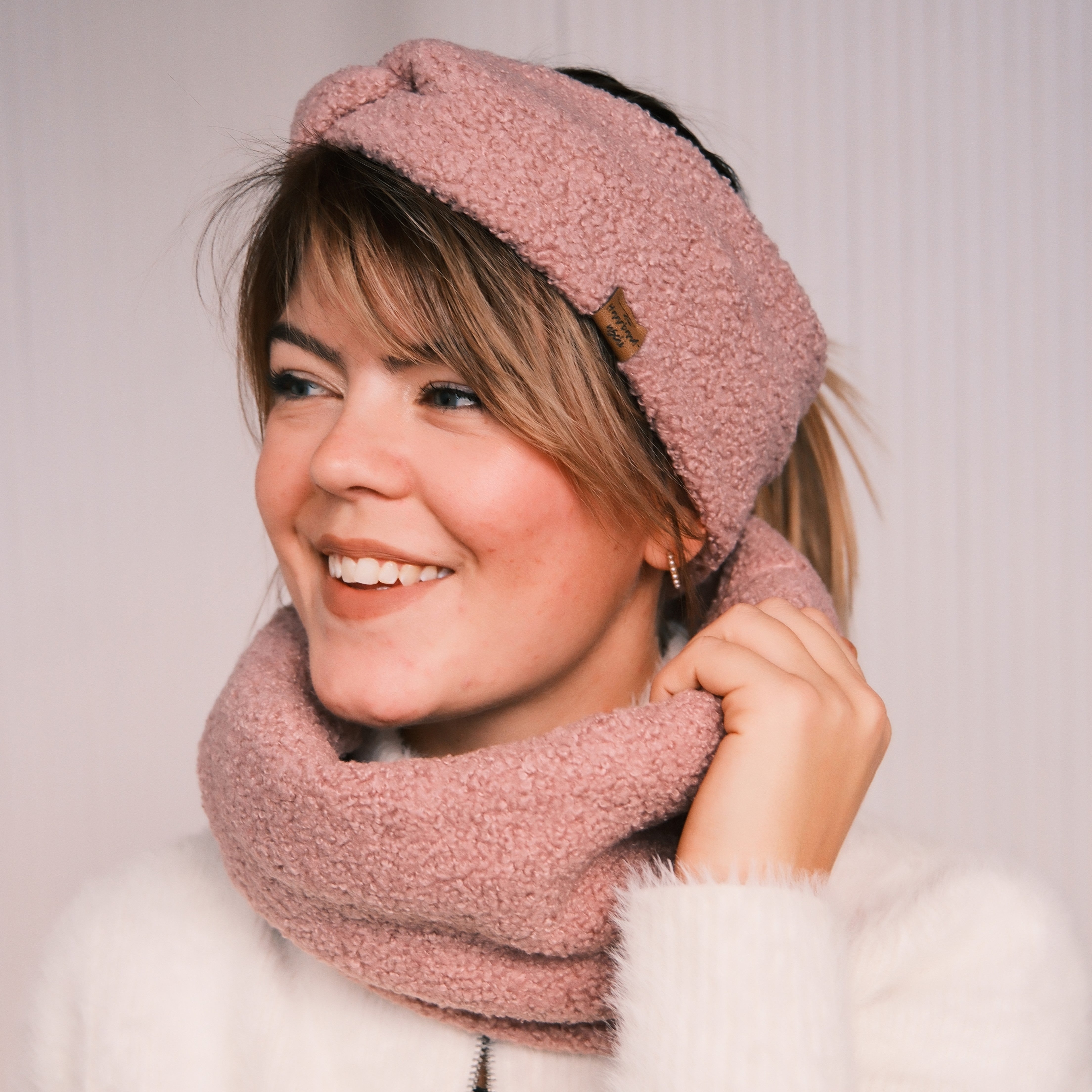 Basic Haarband - Teddy Frozen Rosé