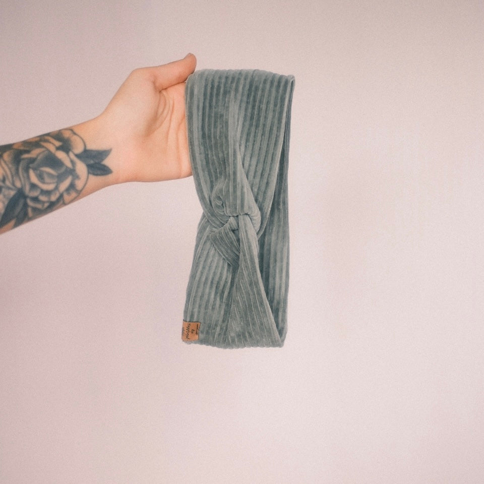 Basic Haarband - Cord  Petrol