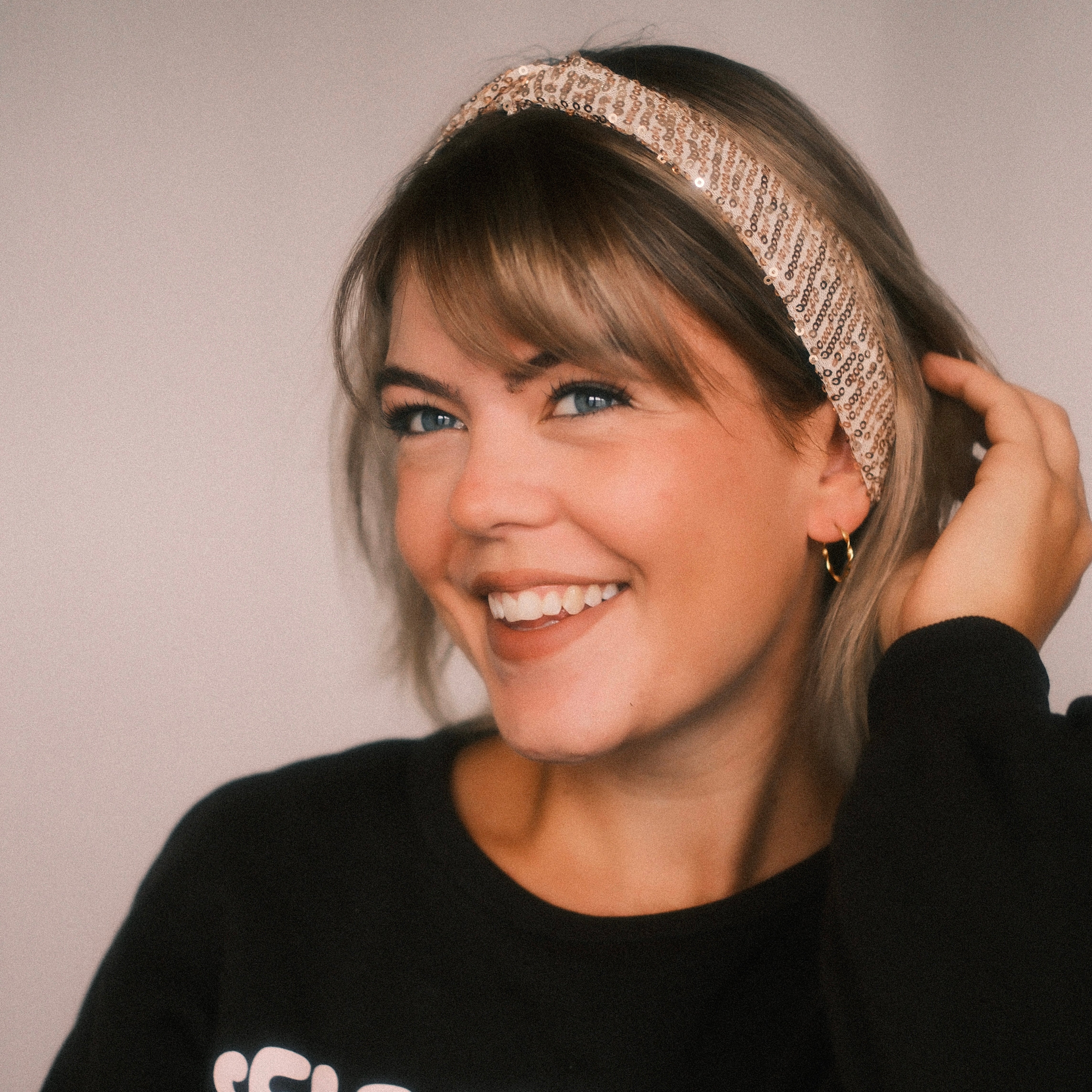 Basic Haarband - Pailletten Golden