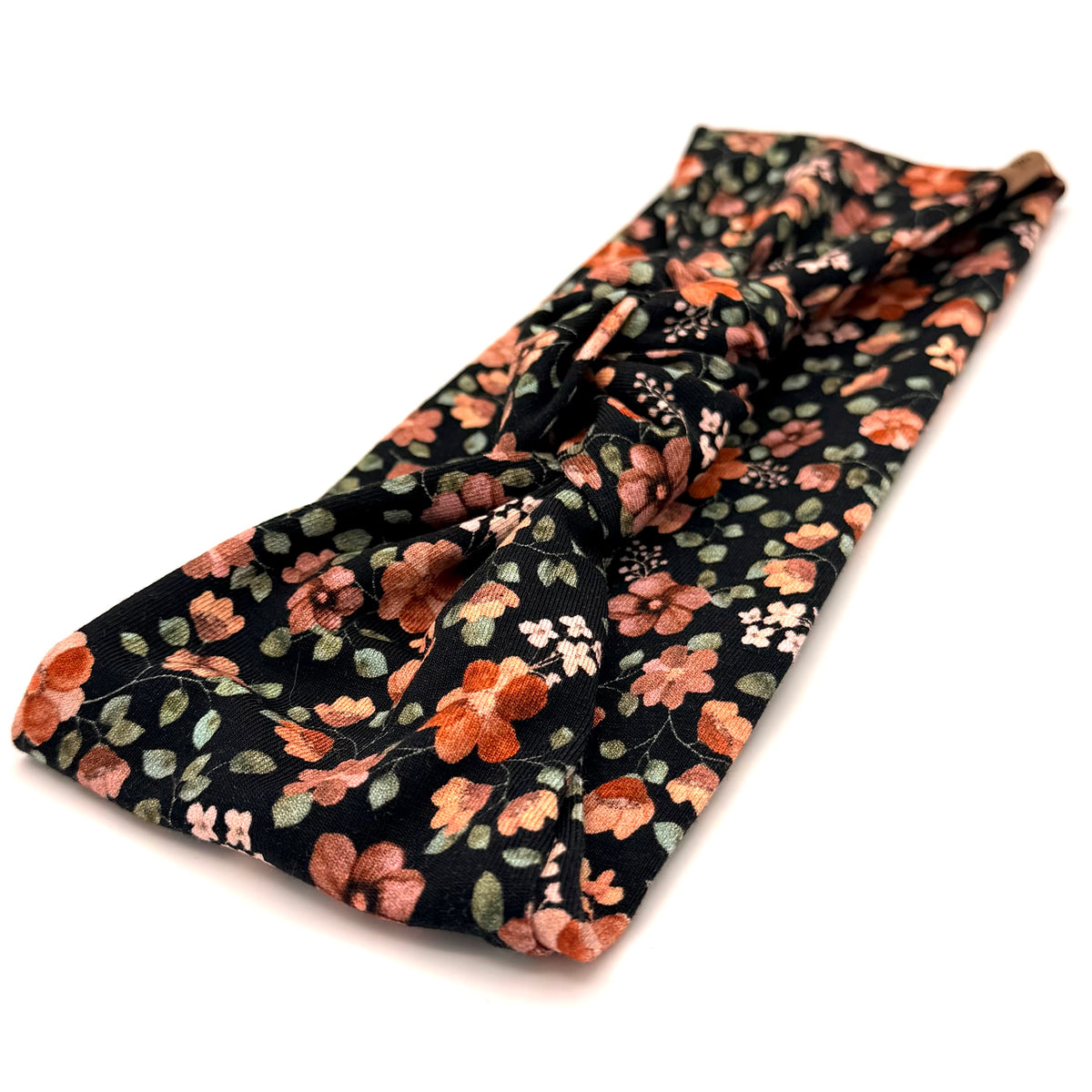 Haarband Knoten - Blumenkranz Orange Schwarz