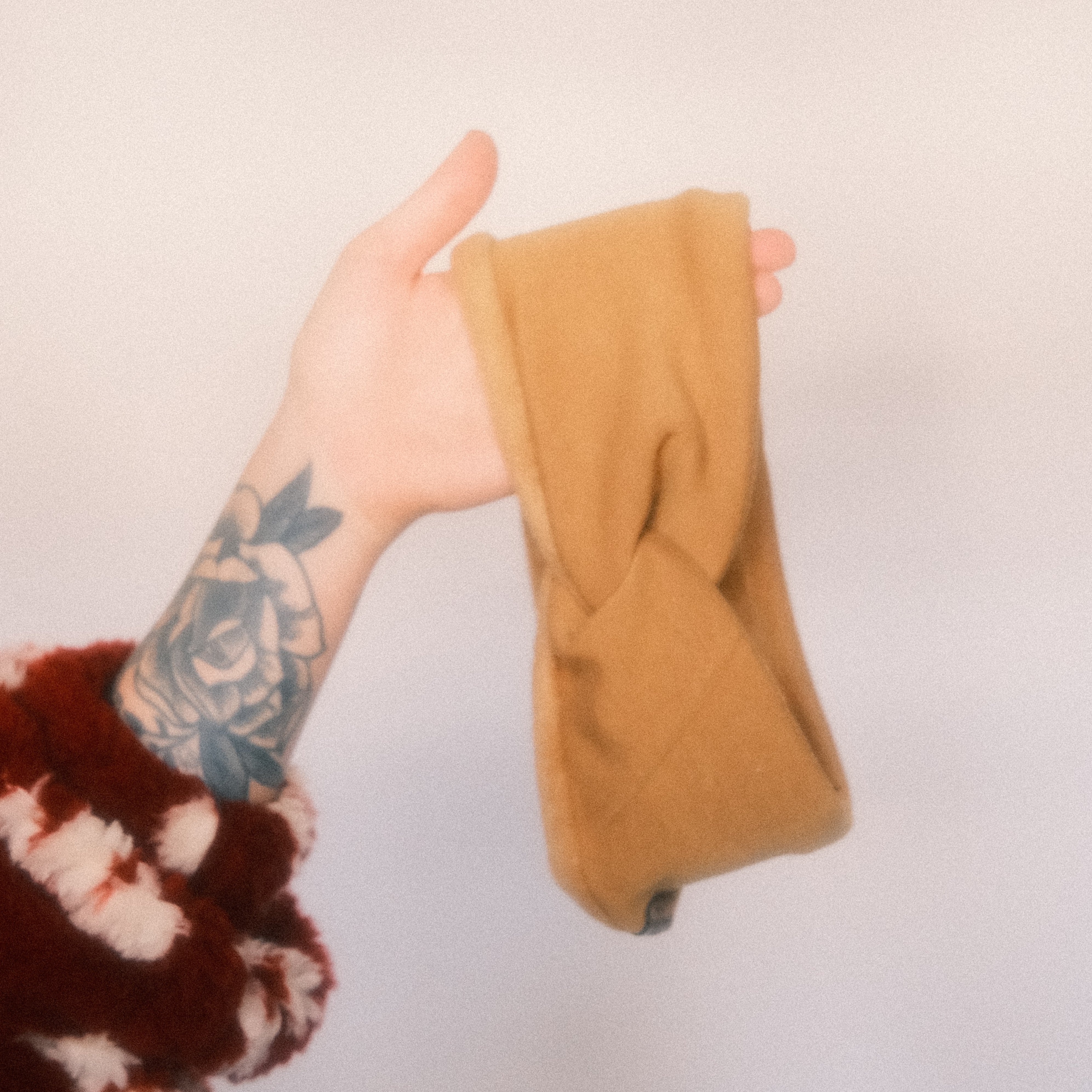 Stirnband Basic gefüttert senf