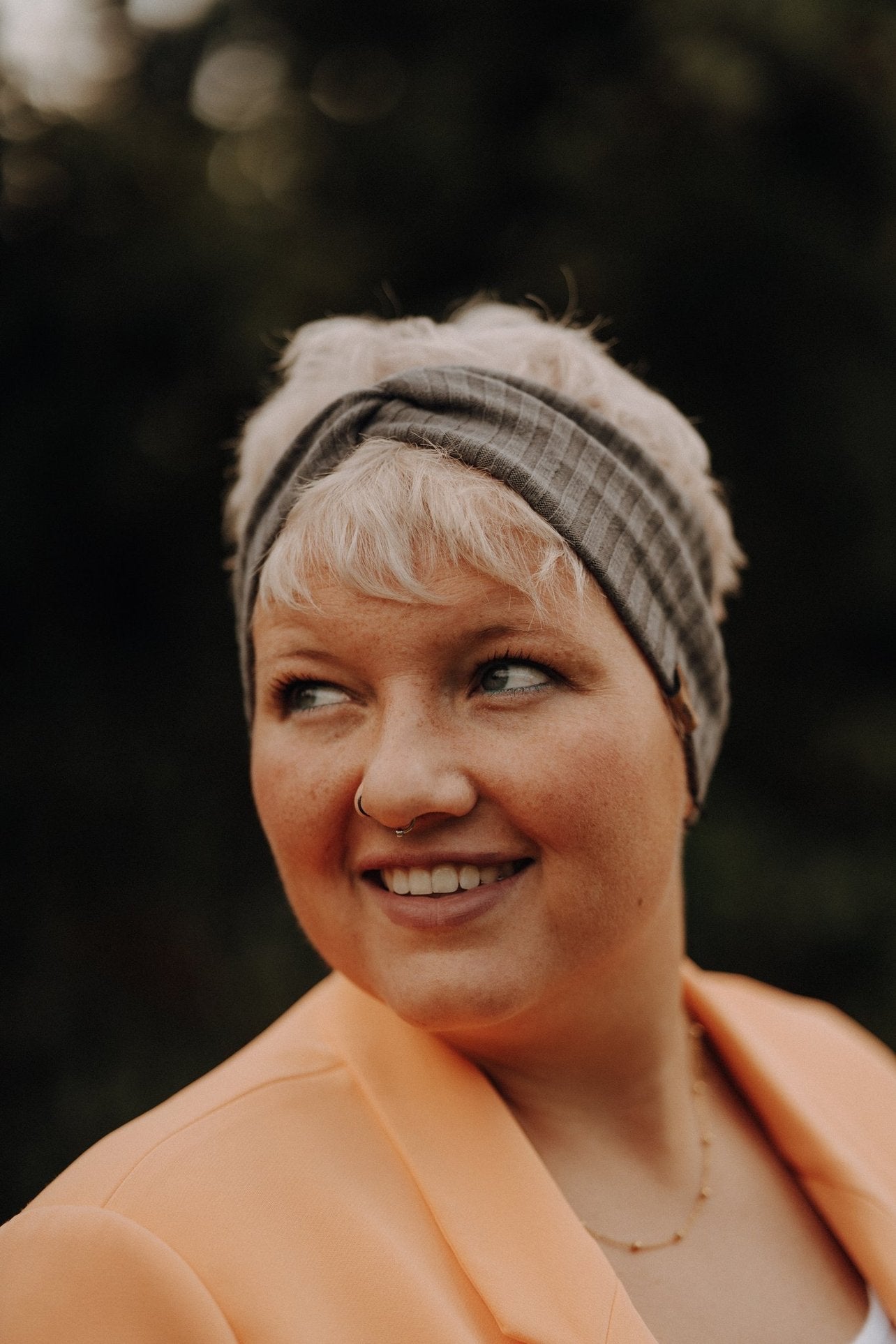 Haarband Basic Strick Grau