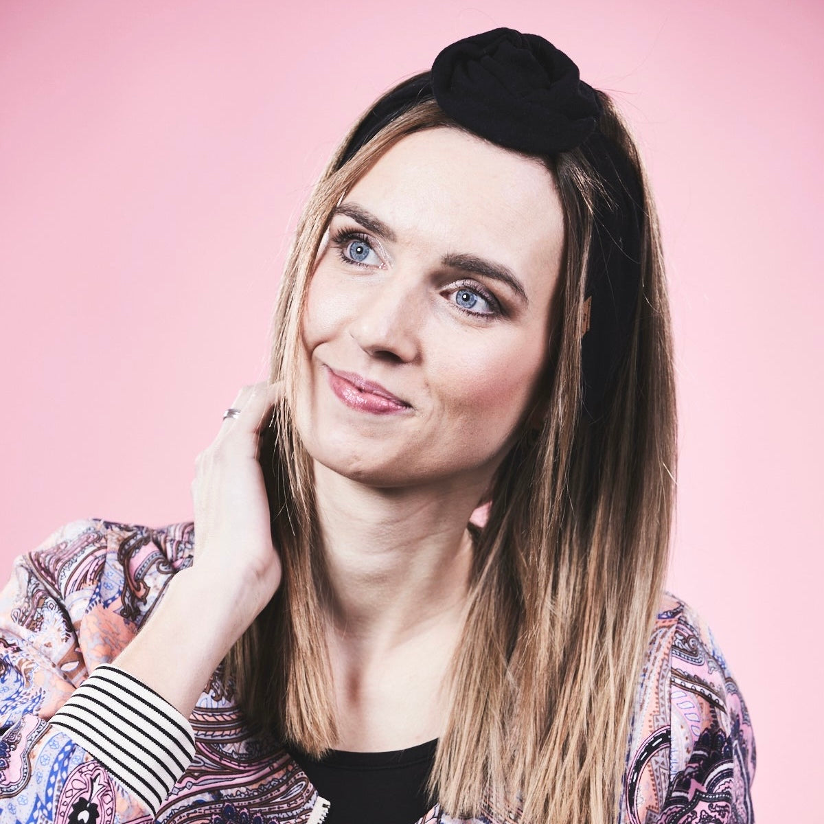 Drahthaarband Musselin schwarz