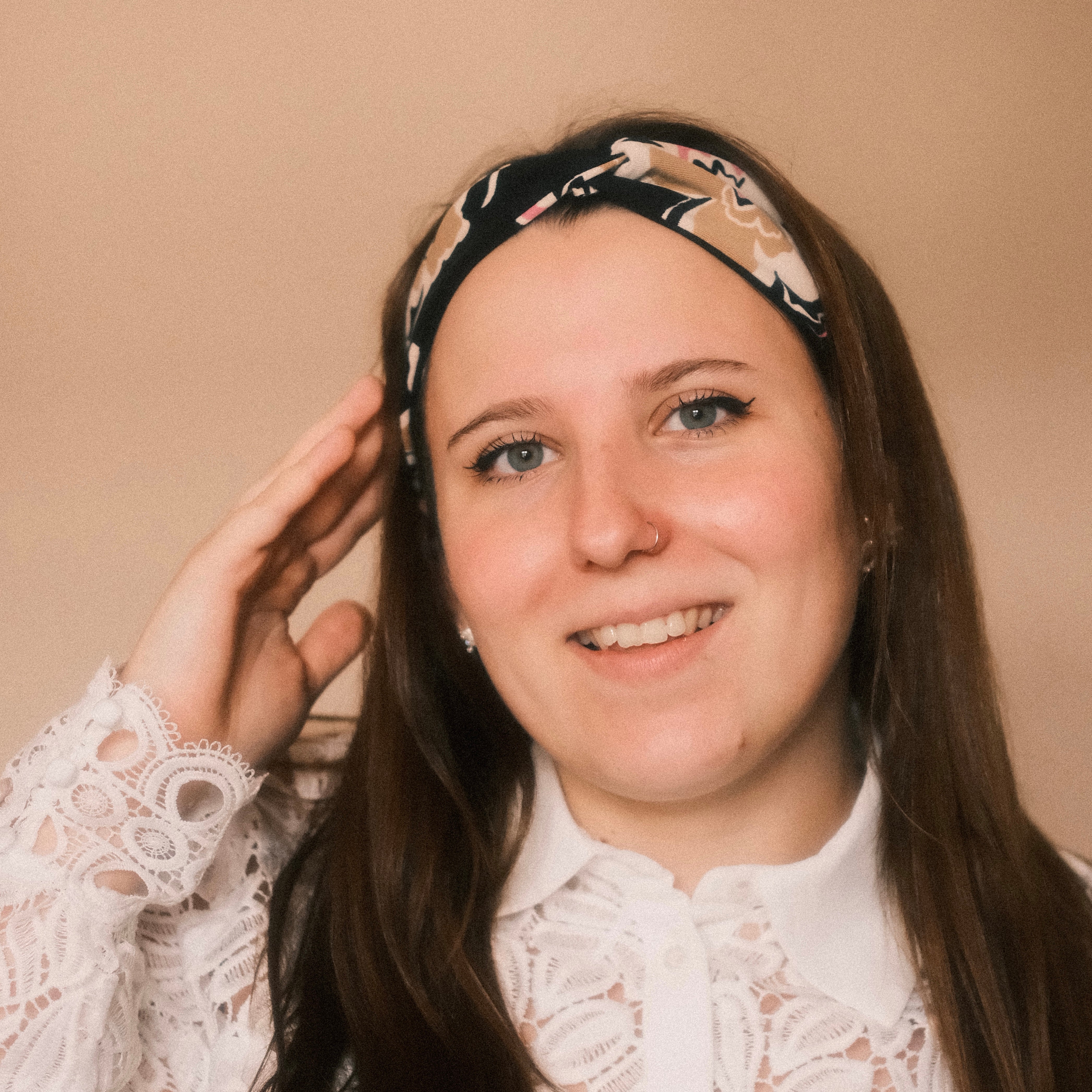 Basic Haarband - Blume Retro