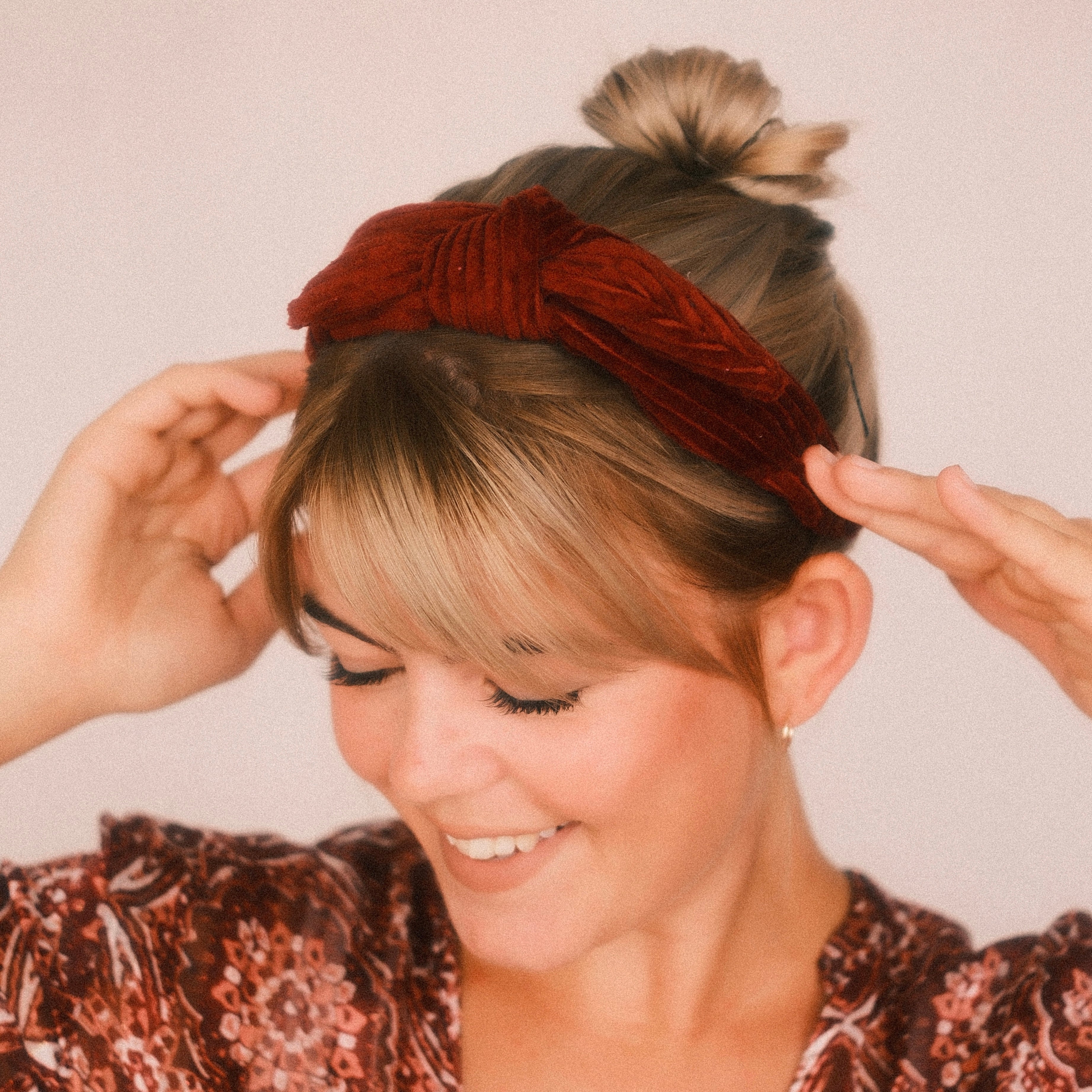 Heidi 4 in 1 Weinrot Haarreif Schleife