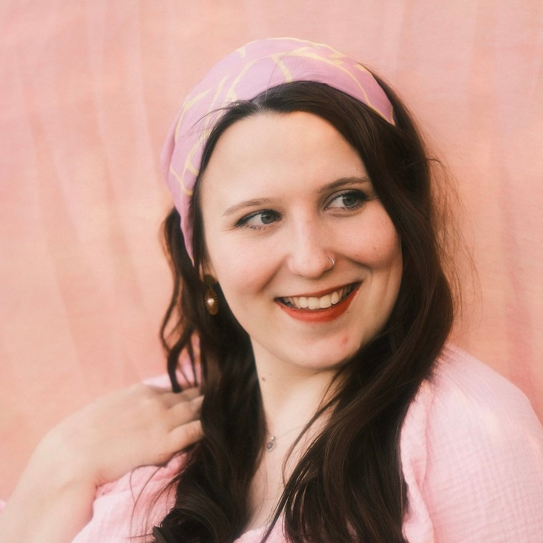 Drahthaarband breit 2 Seiten Neon Flieder/Gelb