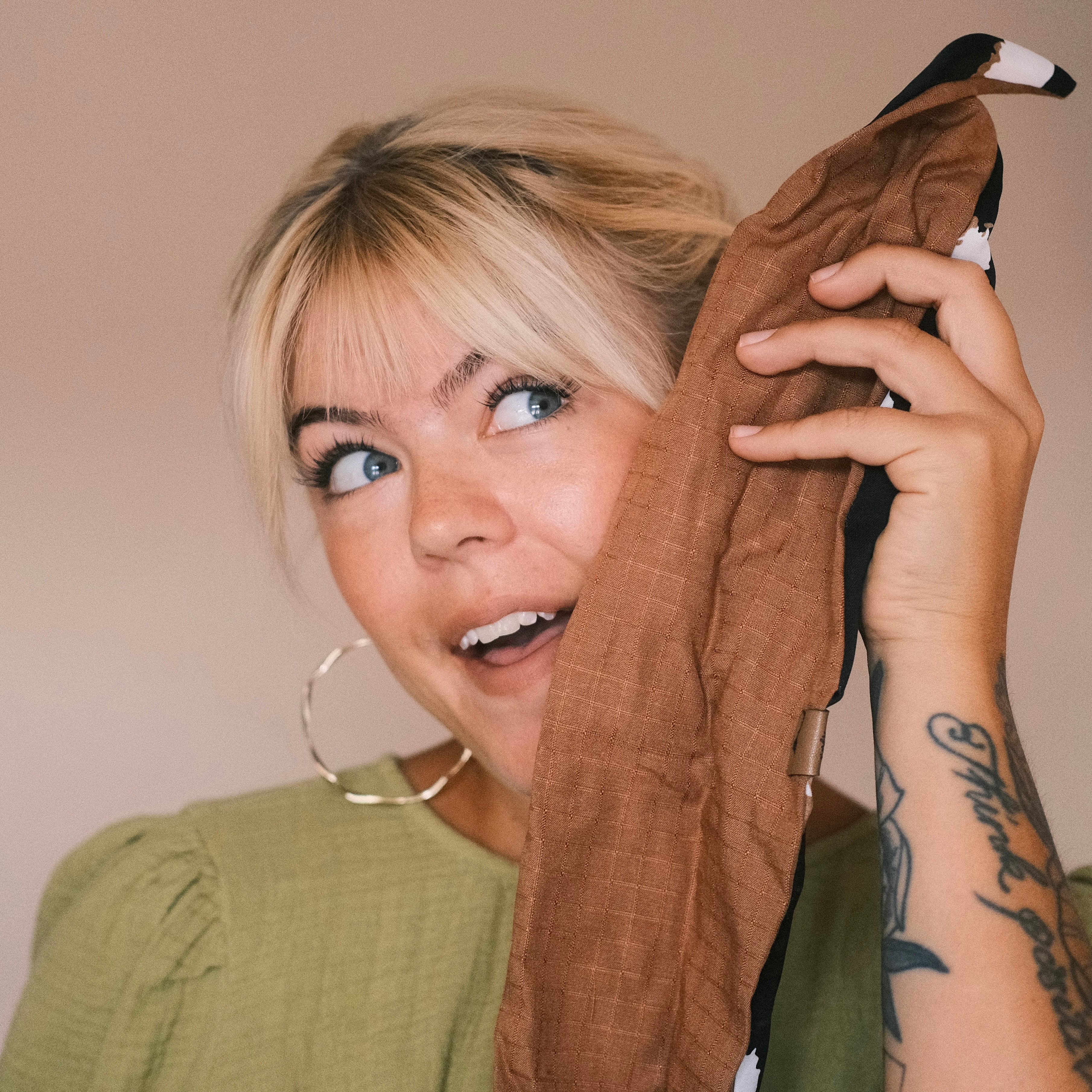 Drahthaarband 2 Seiten - Tupfen braun