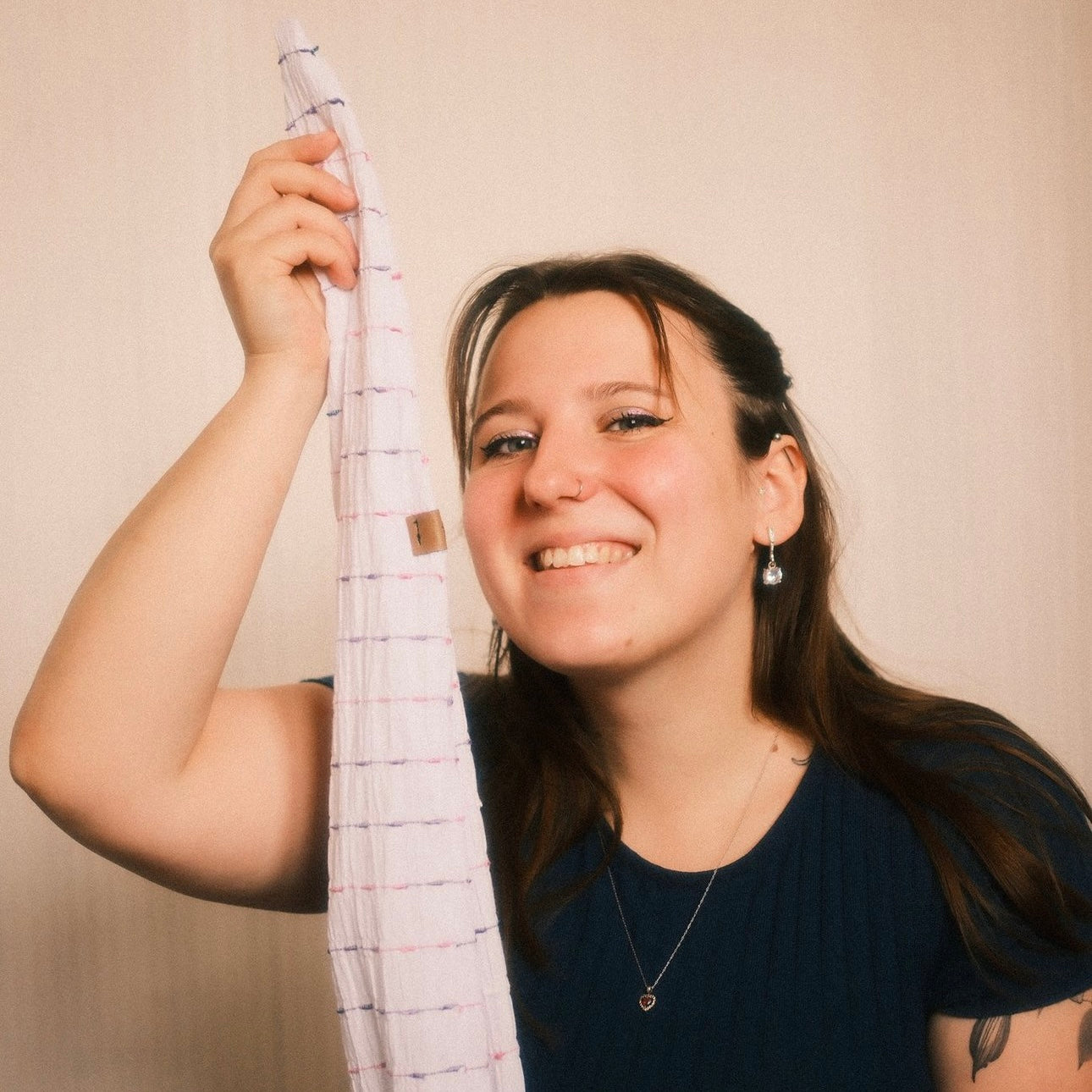 Drahthaarband breit Boho weiß