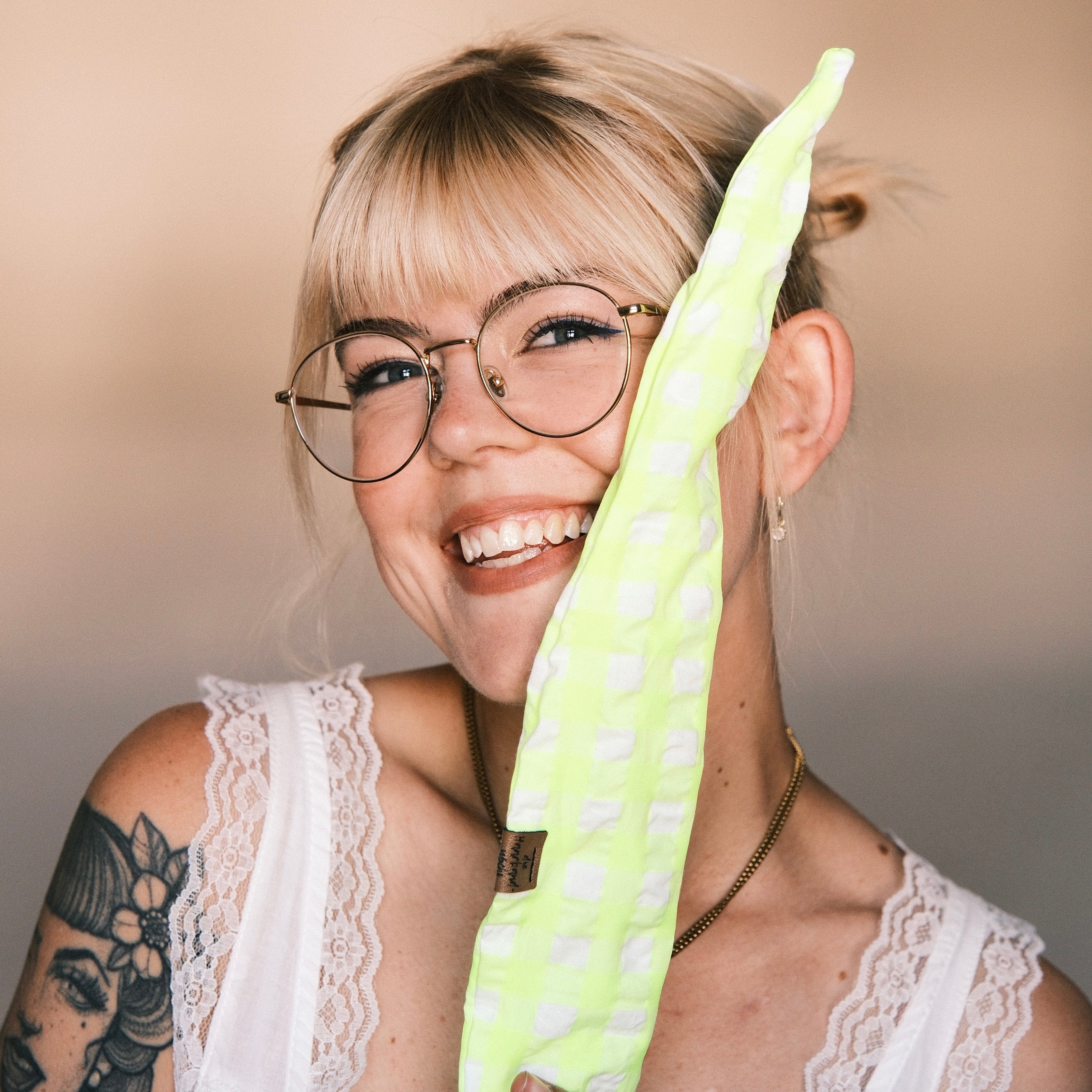 Drahthaarband Neon gelb