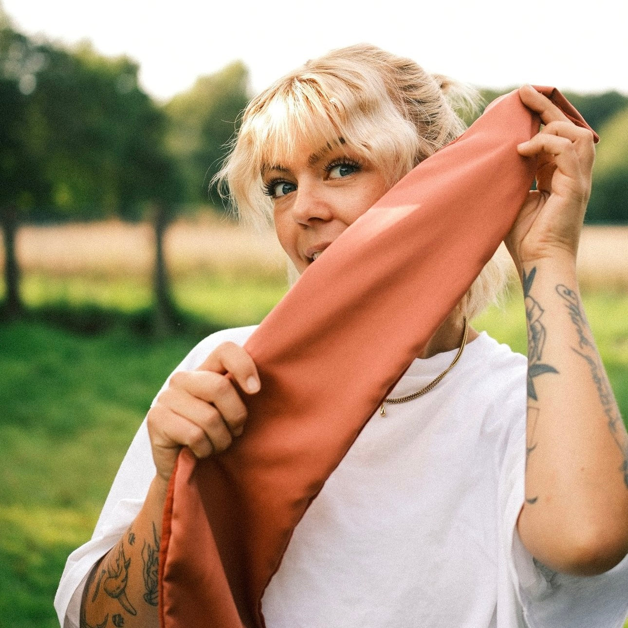 Drahthaarband 2 Seiten Glitzer/Satin Rost