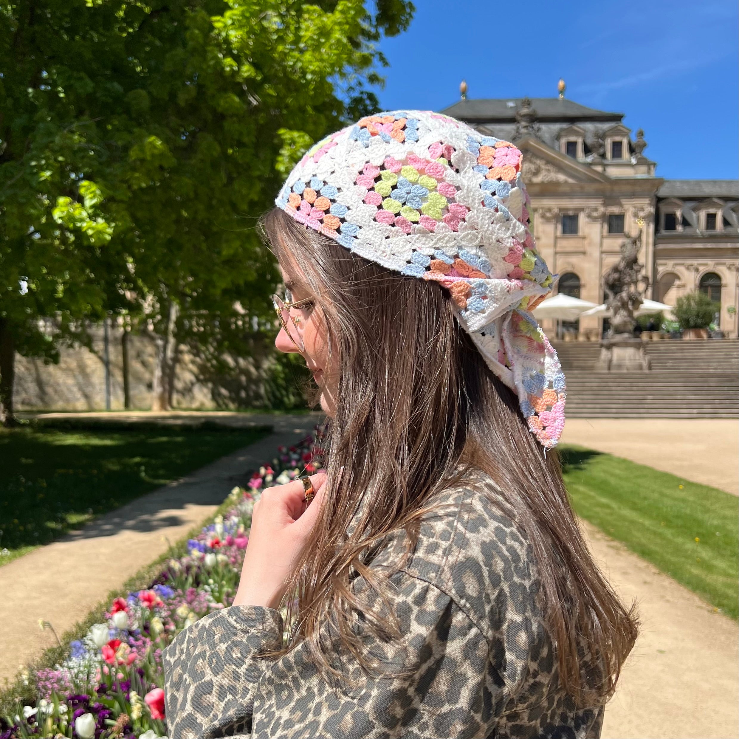 Bandana - Blumen Stick