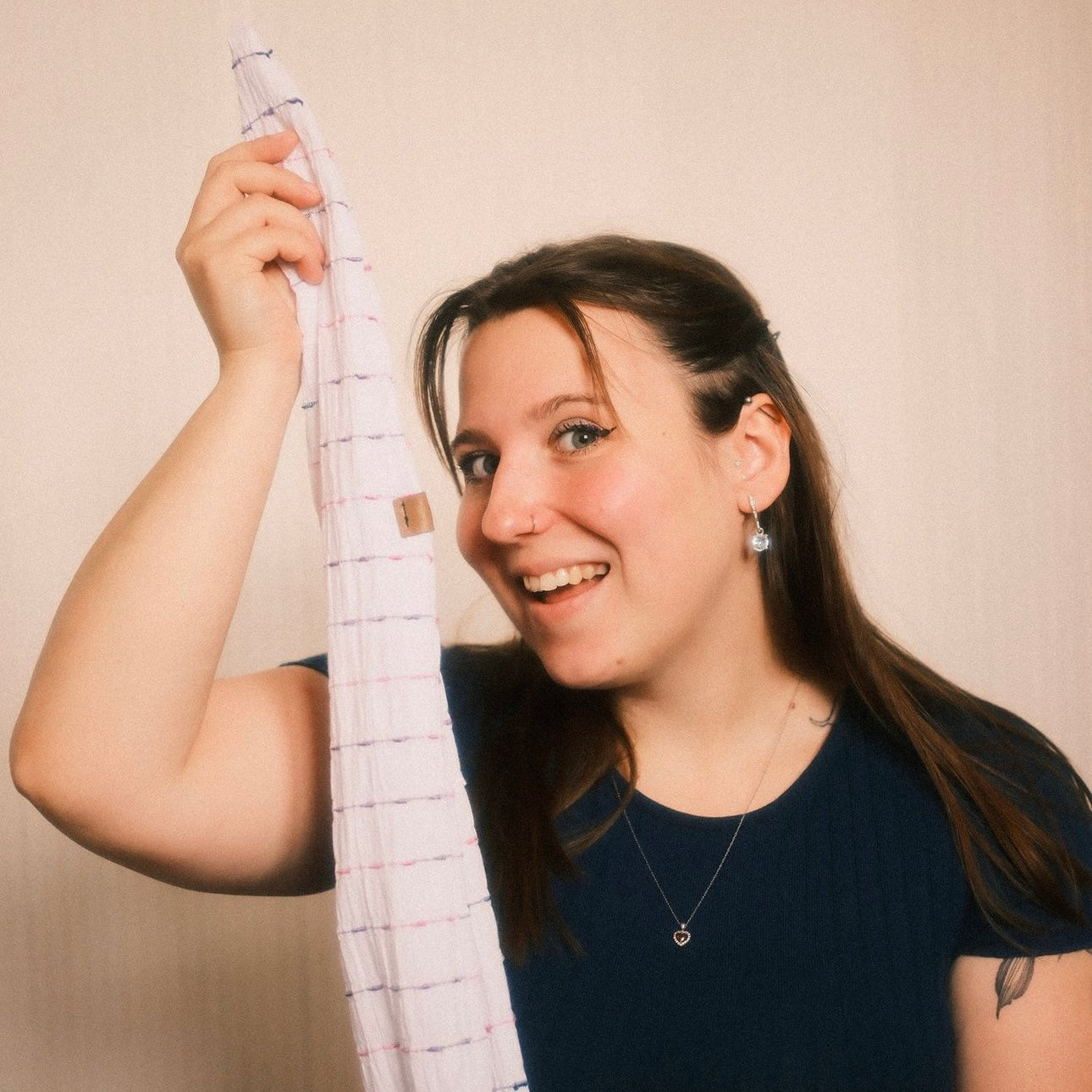 Drahthaarband breit Boho weiß