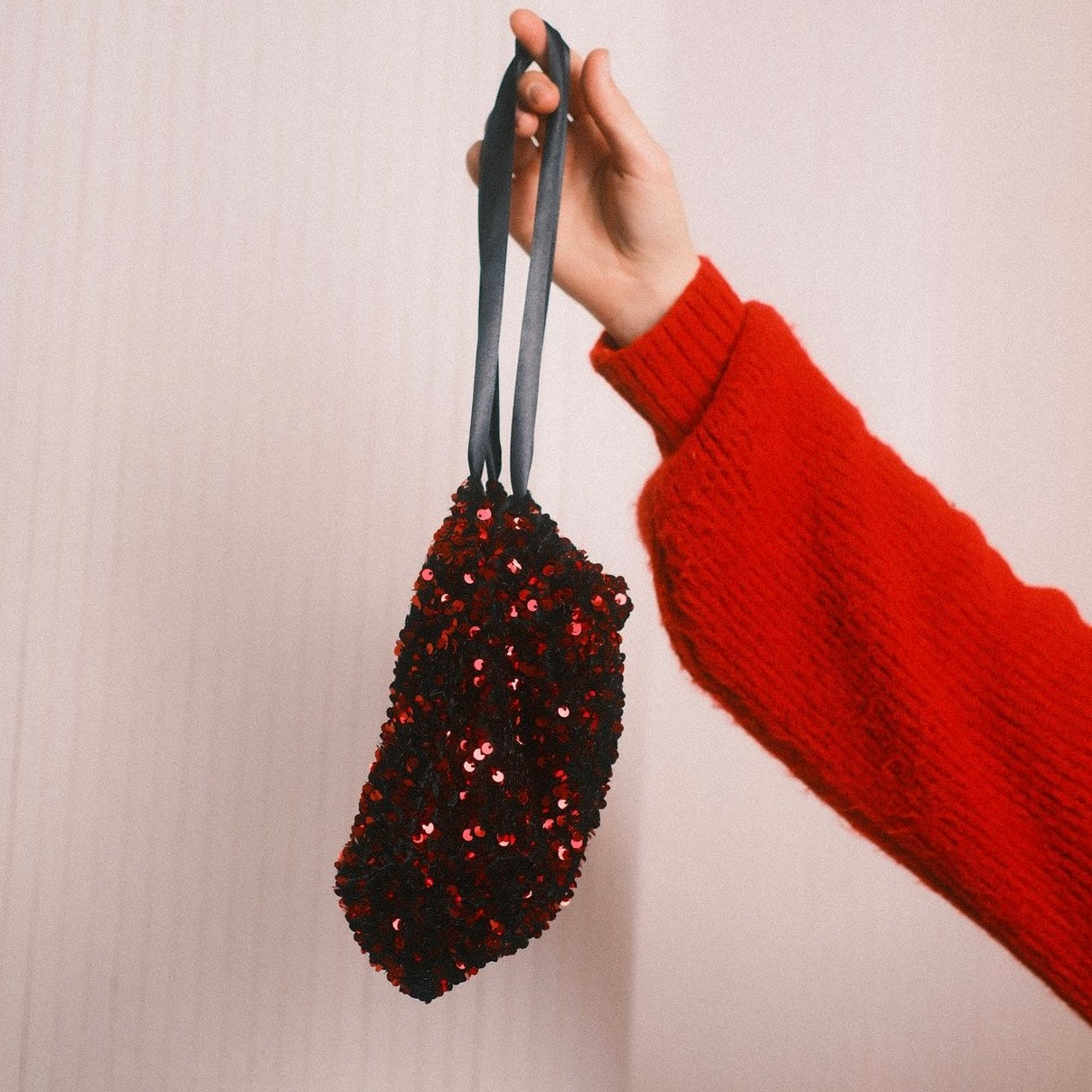 Pailletten Täschchen rot