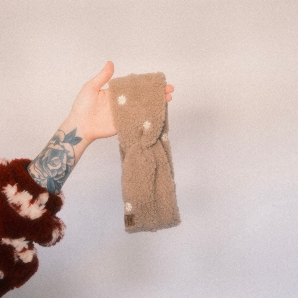 Basic Haarband - Teddy Flower Beige